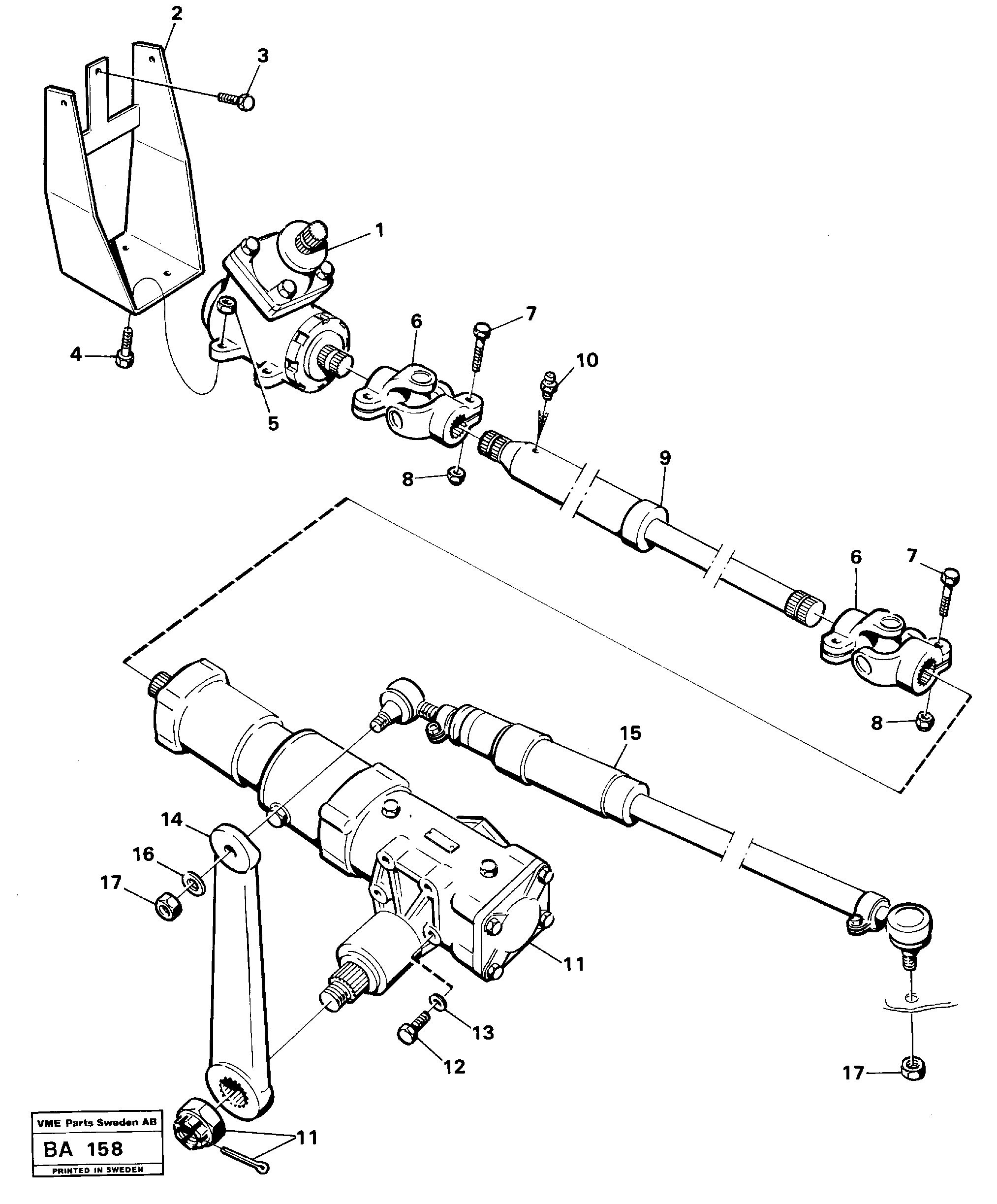 Steering linkage — volvo parts diagram