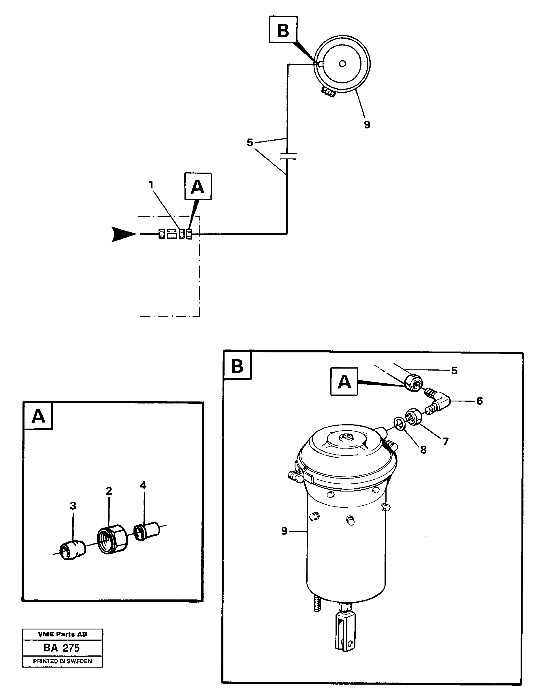 Pneumatic system: parking brake, trailer — volvo parts diagram
