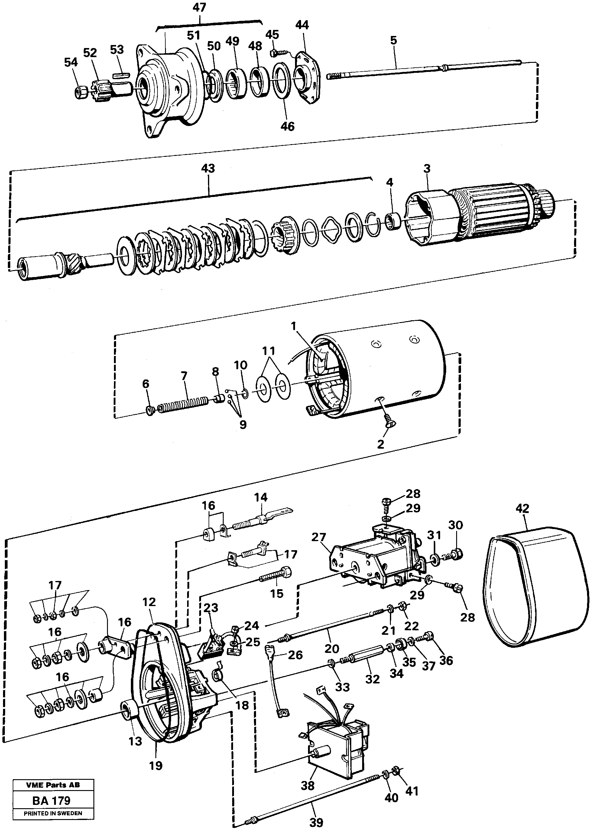 Starter motor — volvo parts diagram