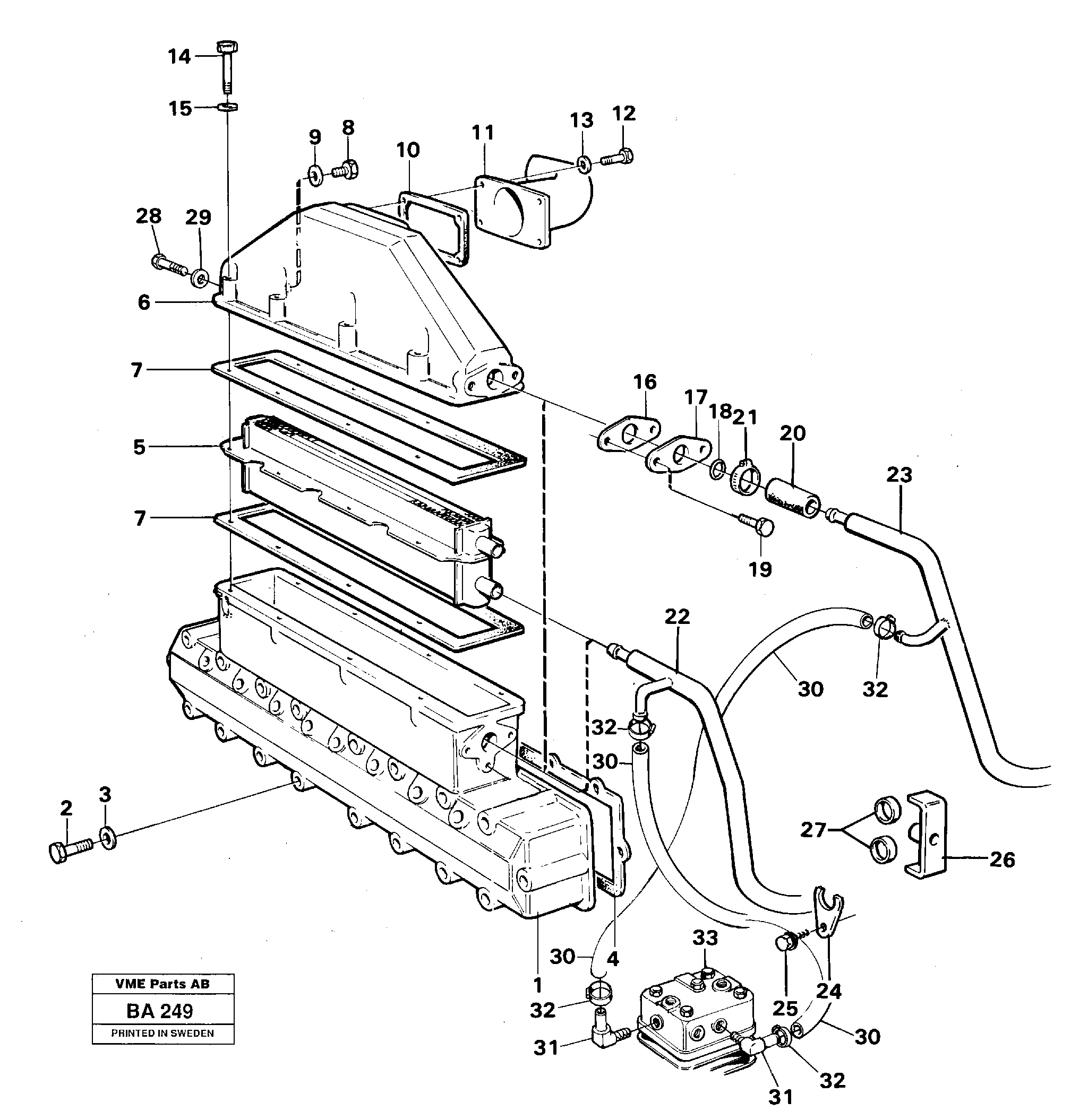 Intercooler  91082 — volvo parts diagram