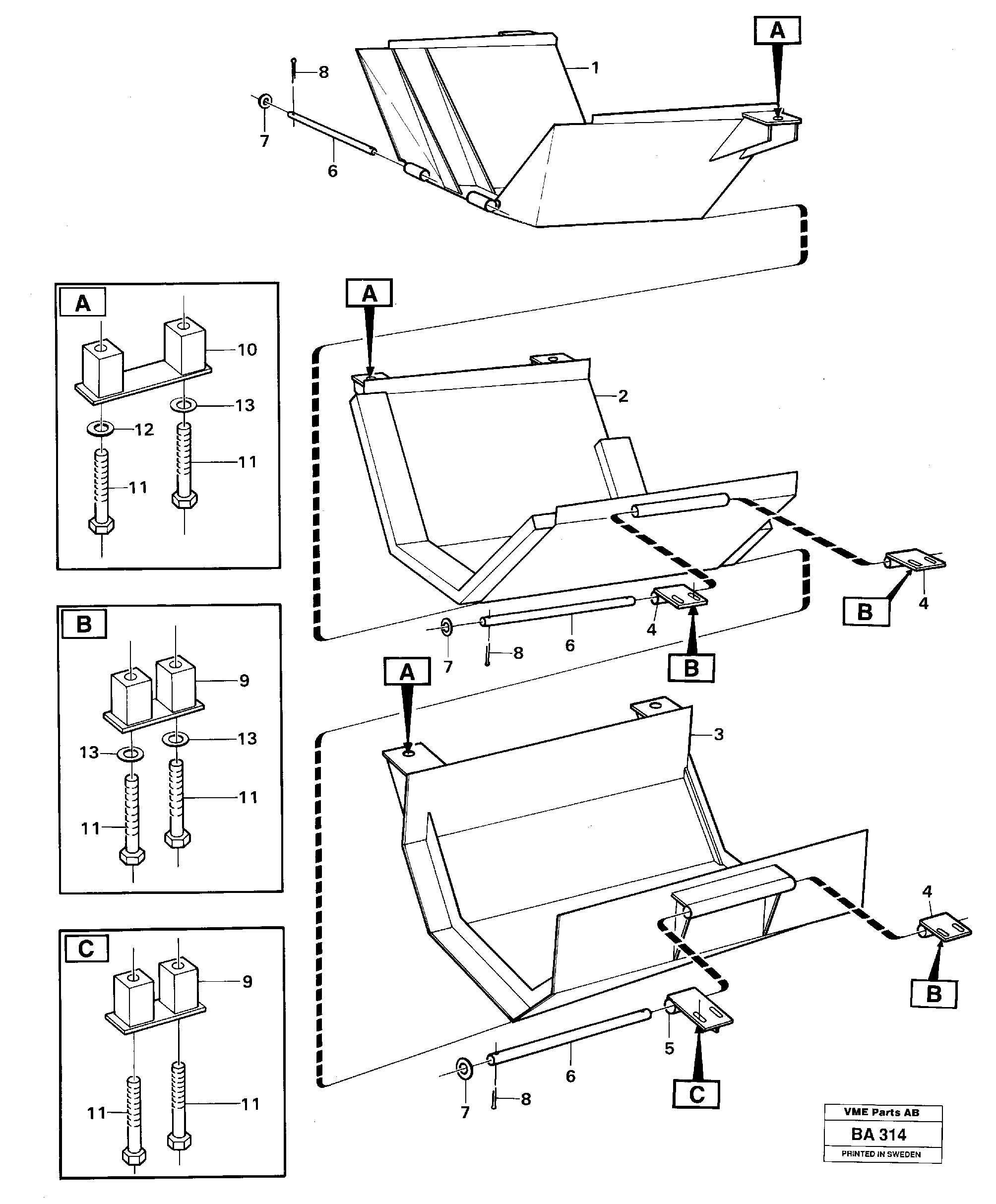 Protecting plates — volvo parts diagram
