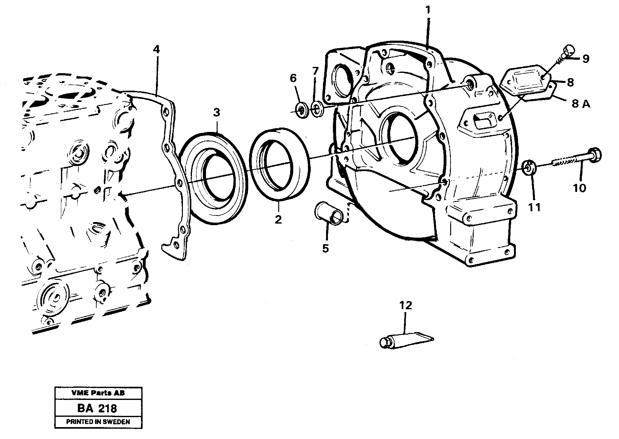 Flywheel housing — volvo parts diagram