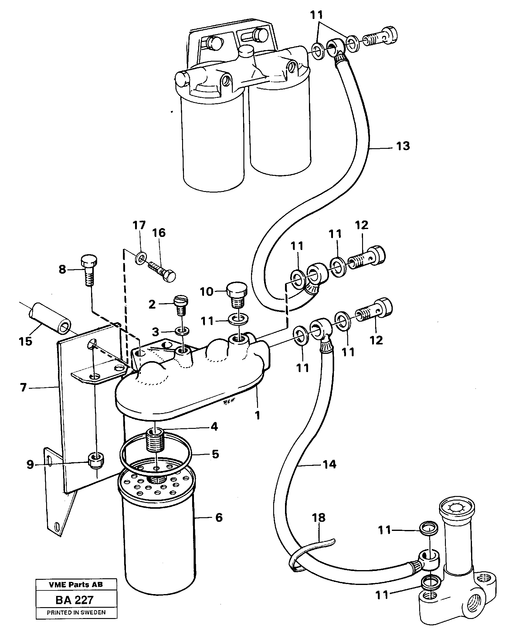 Extra fuel filter  90520 — volvo parts diagram