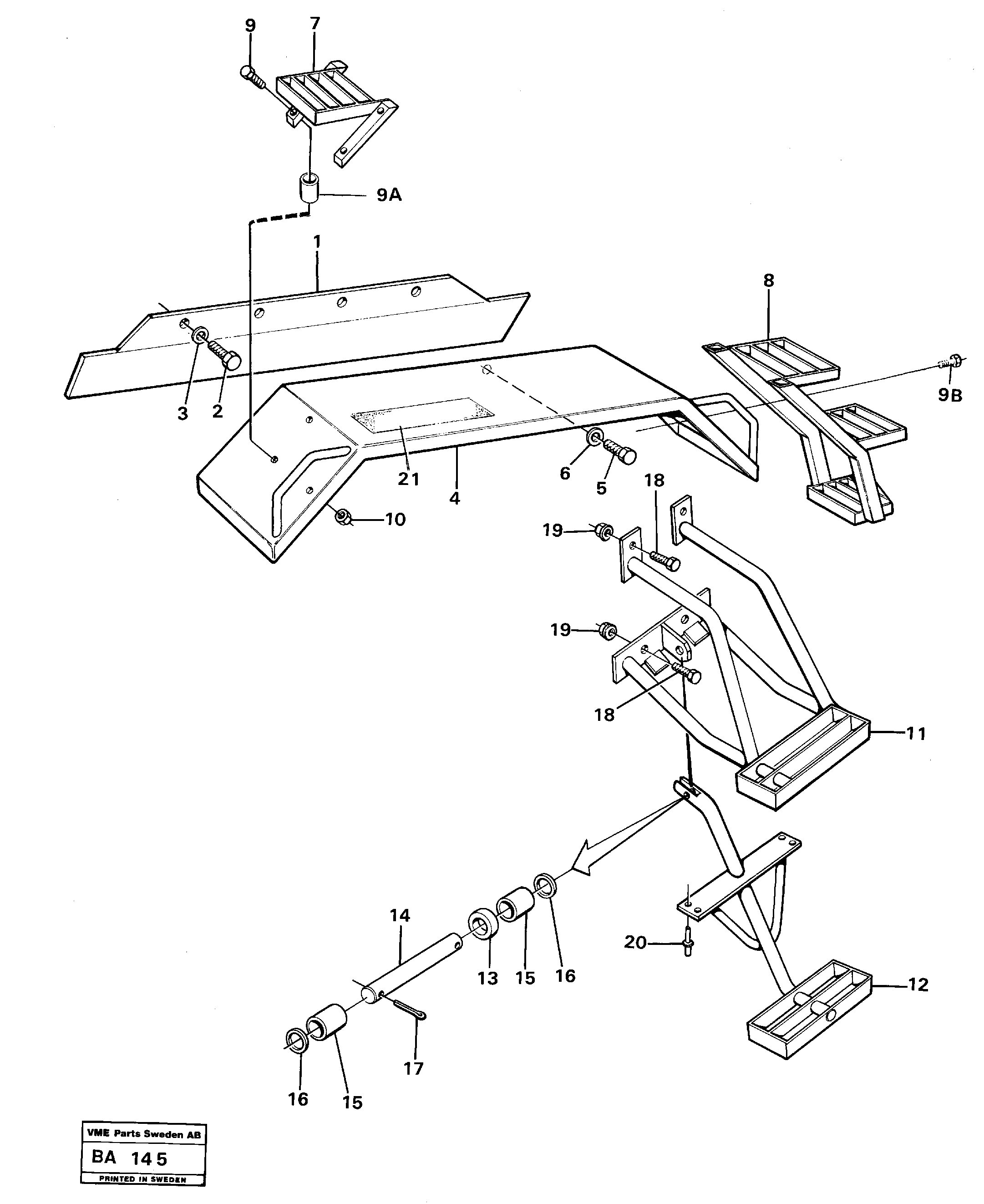 Mudguard and steps — volvo parts diagram