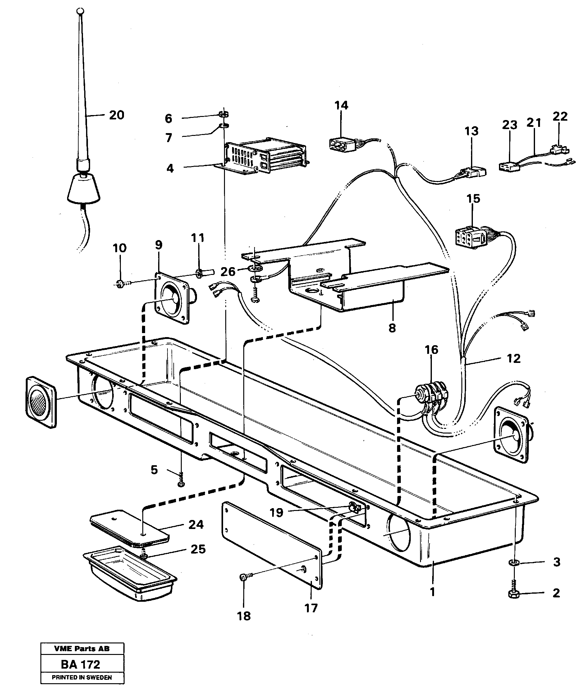 Radio panel  92023 — volvo parts diagram