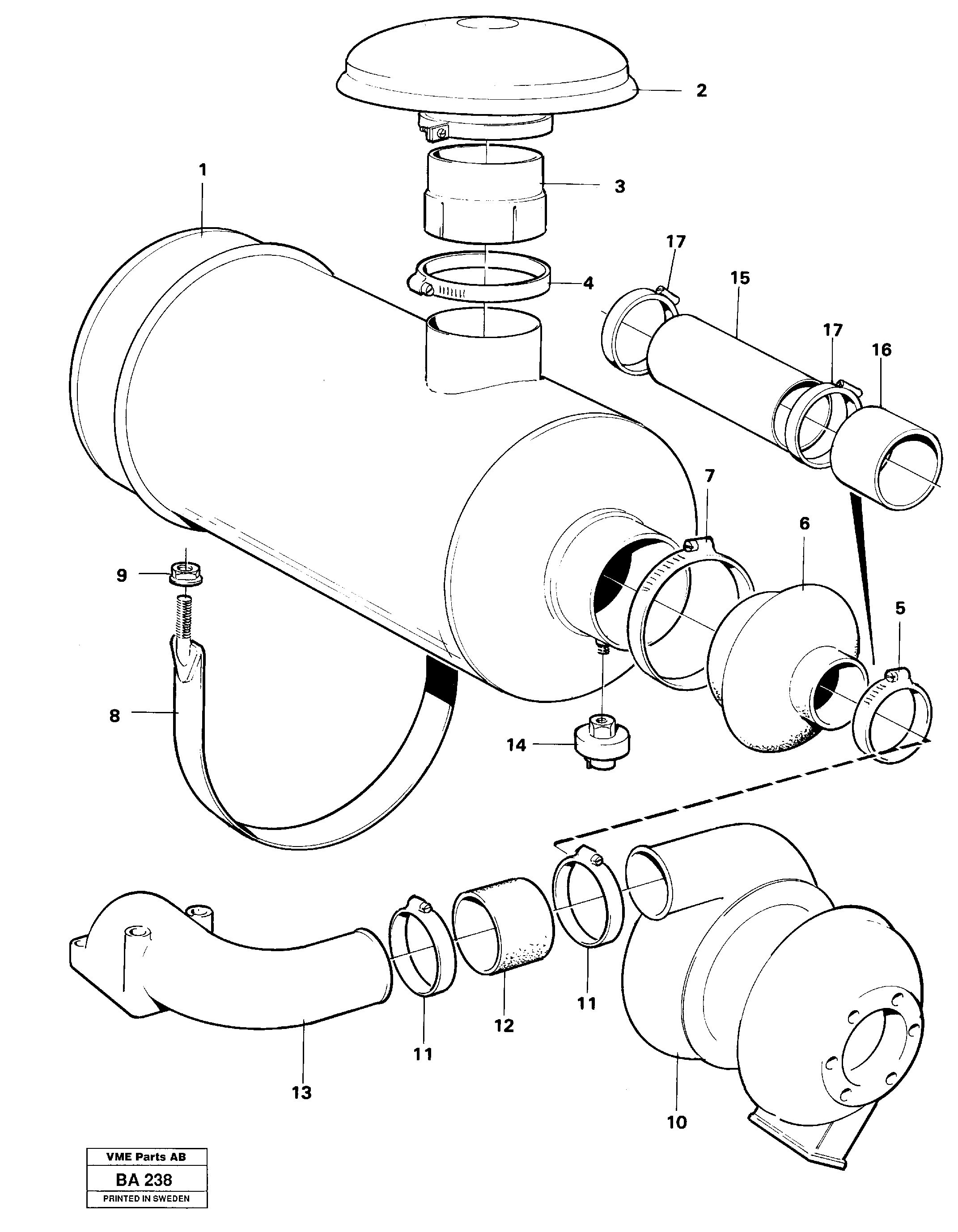 Inlet system — volvo parts diagram