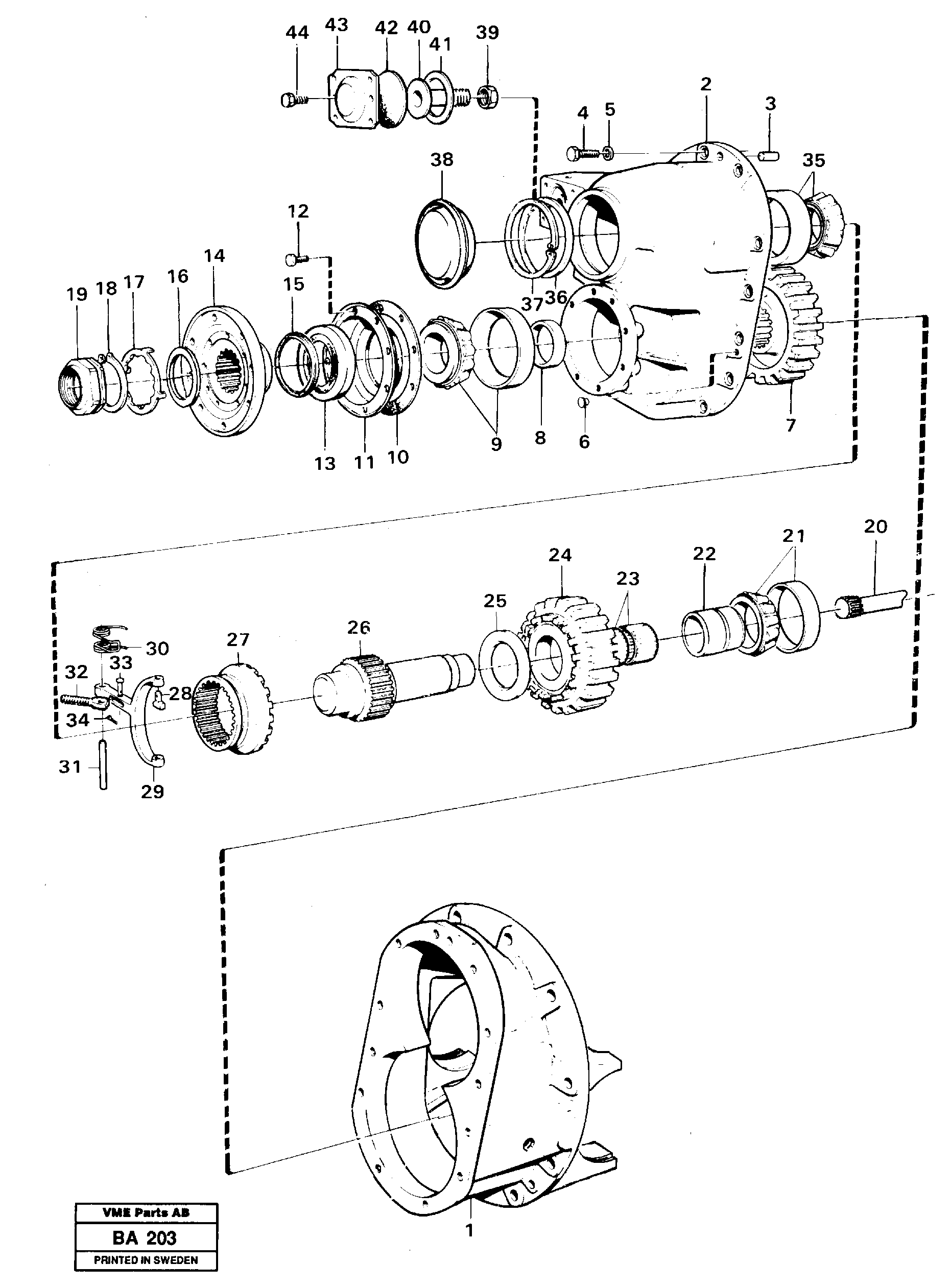 Final drive  6 x 6, SER NO - 1773 — volvo parts diagram