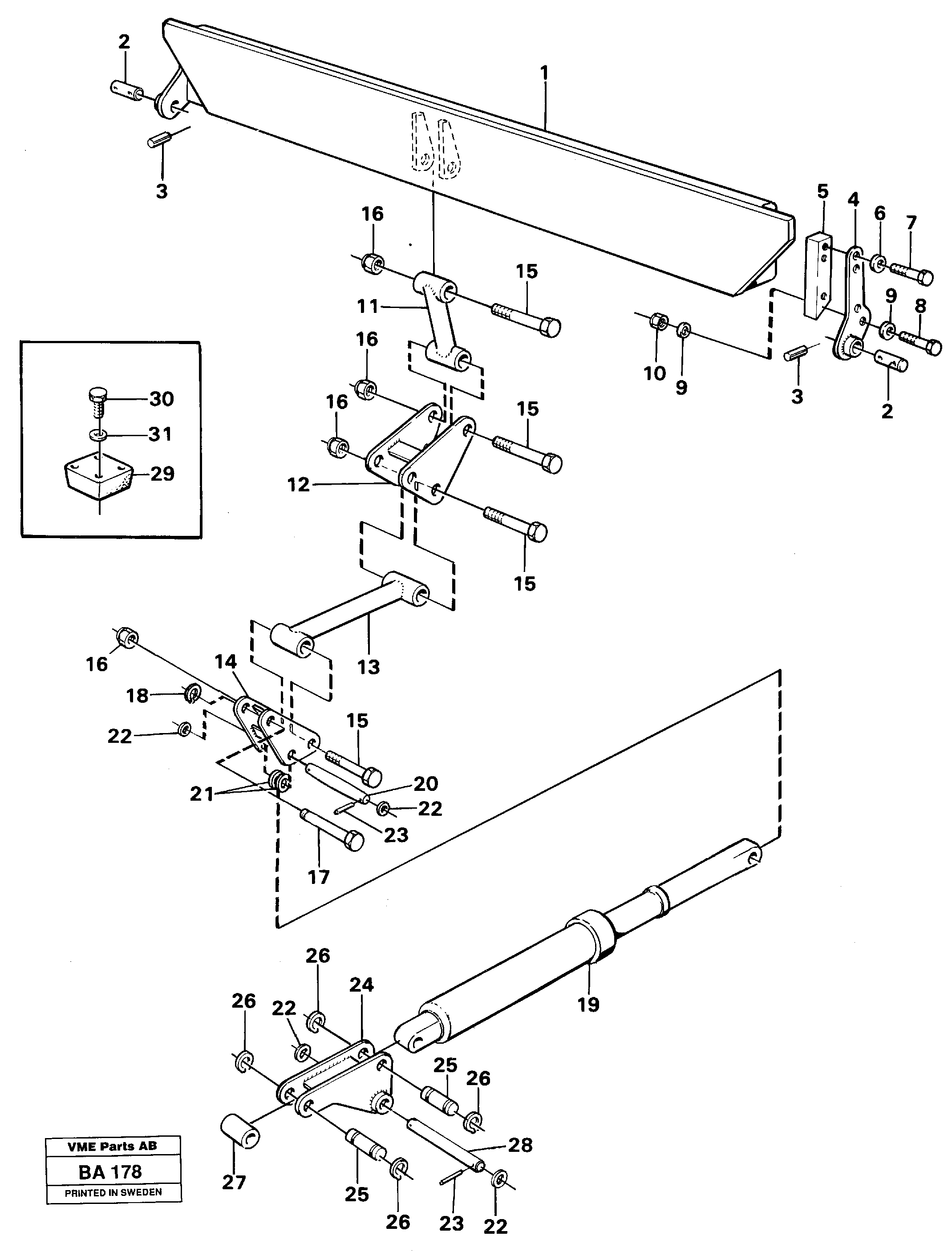 Rear flap, mechanical  98491 — volvo parts diagram