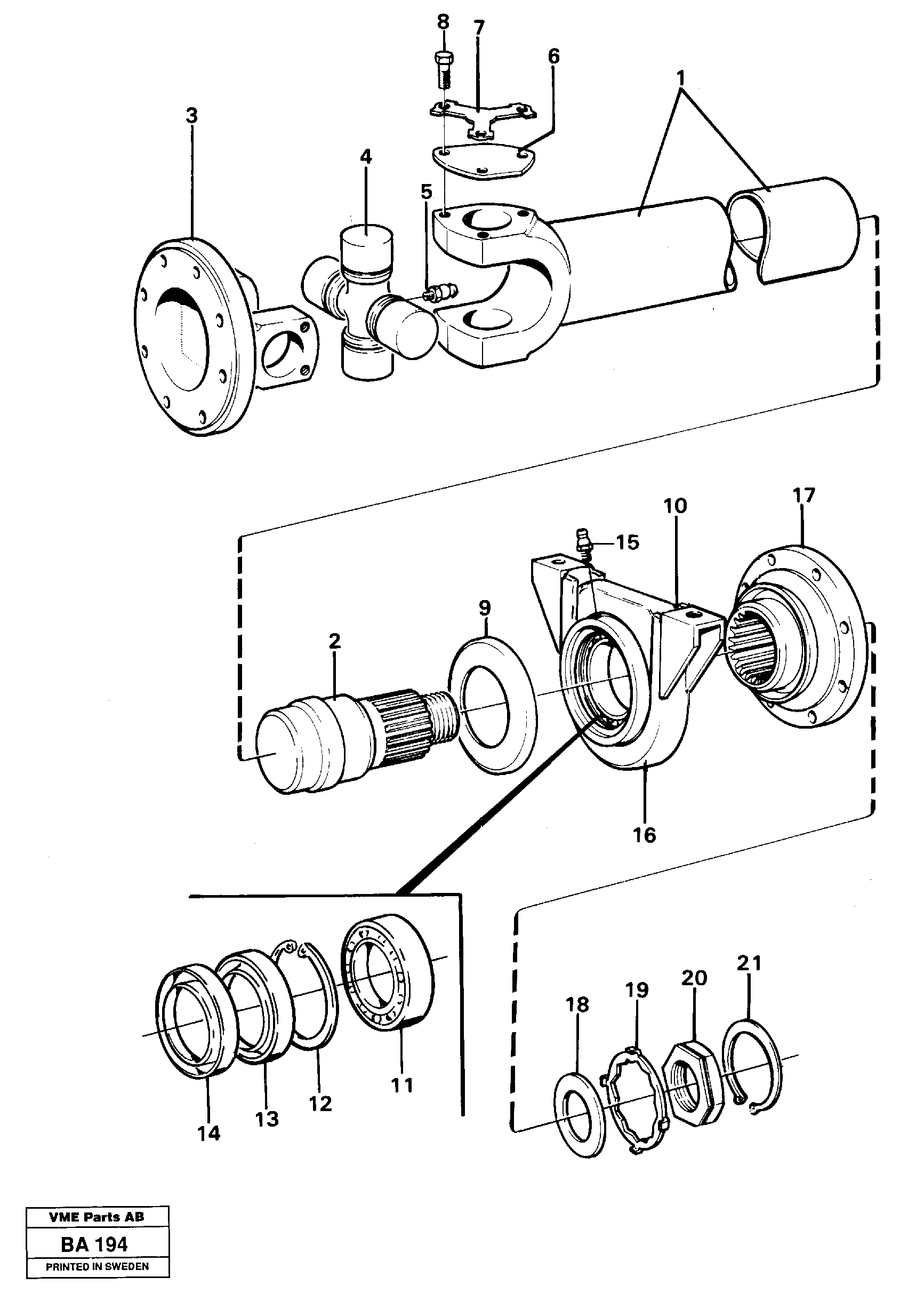 Propeller shaft — volvo parts diagram