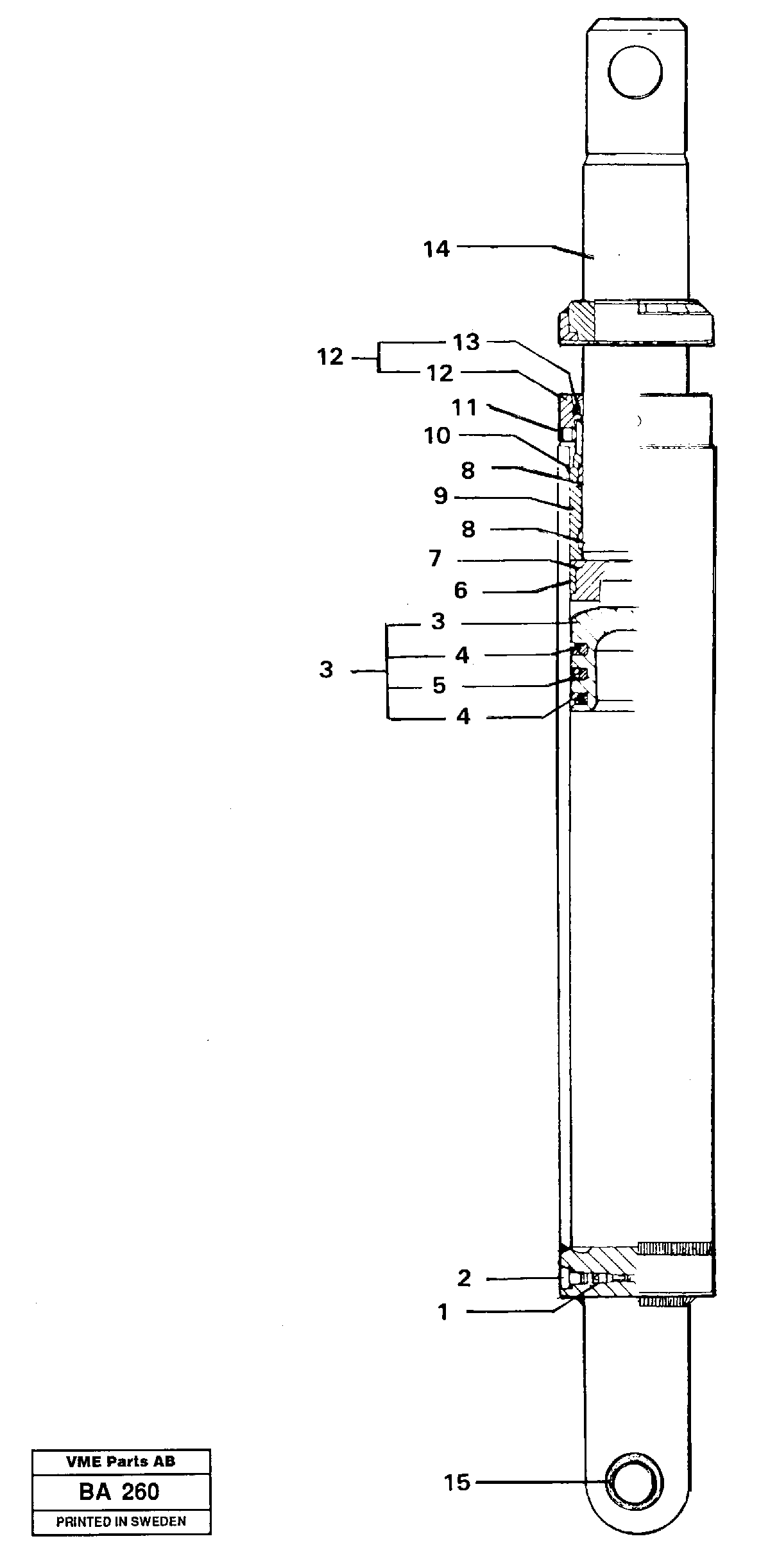 Gas spring  98491 — volvo parts diagram