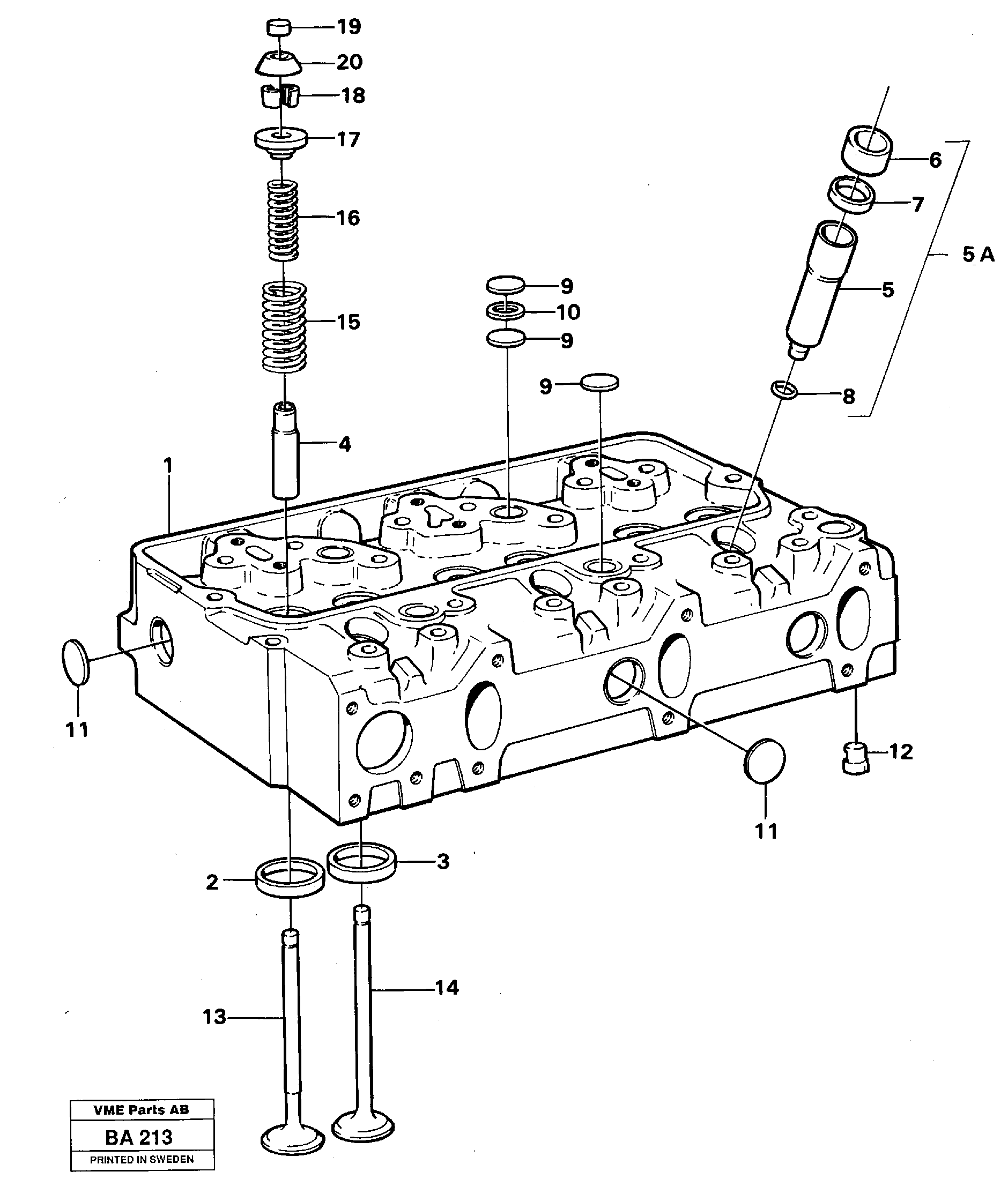 Cylinder head — volvo parts diagram