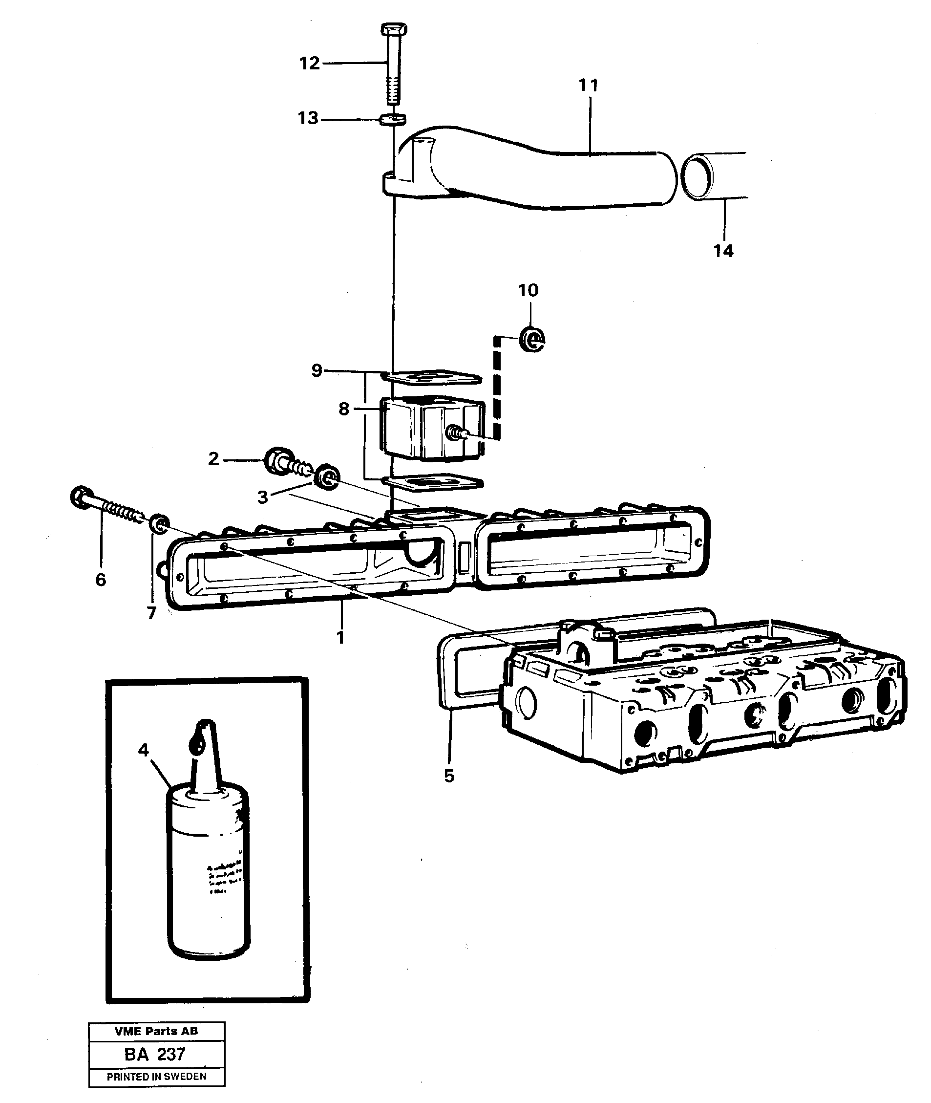 Inlet manifold — volvo parts diagram