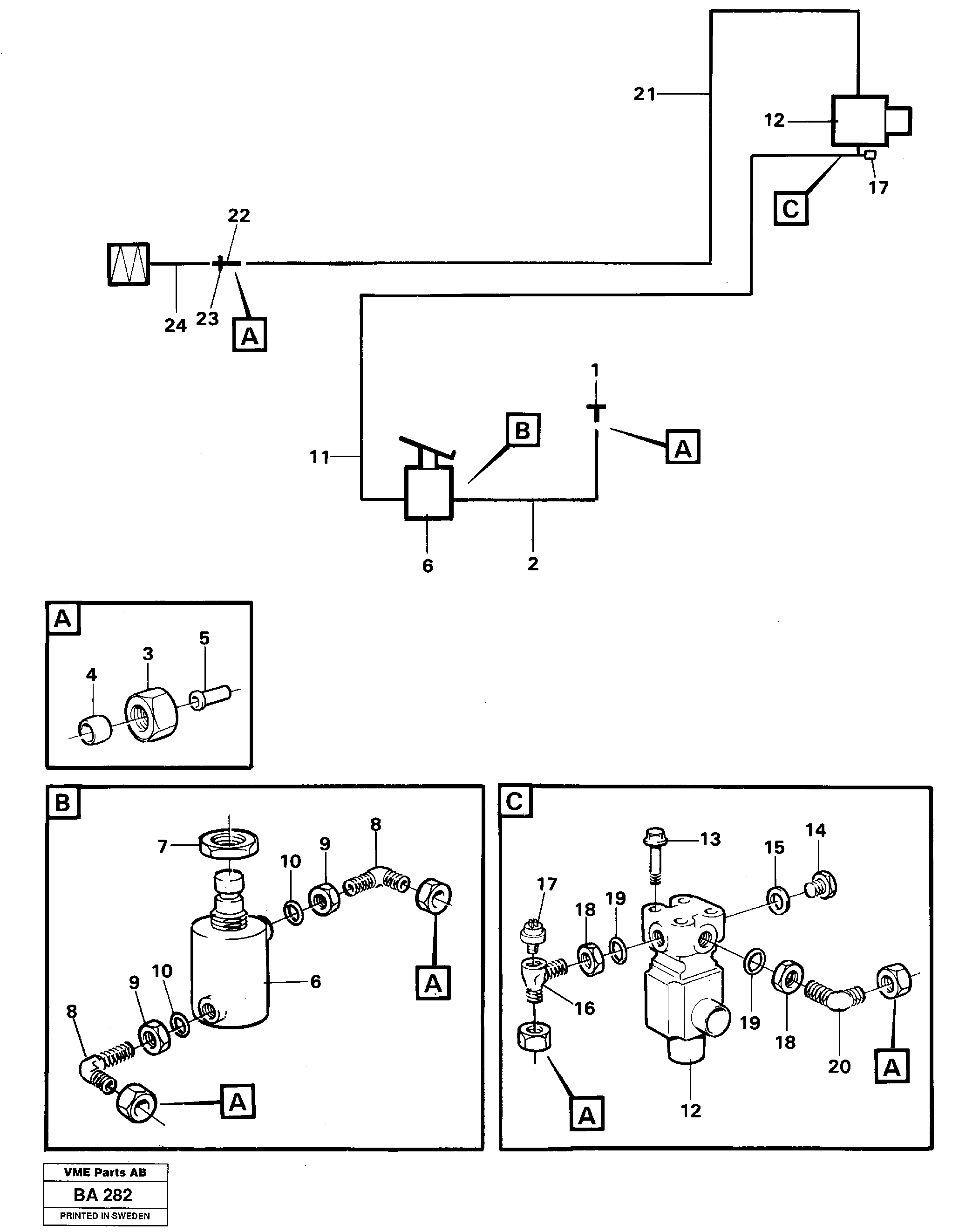 Pneumatic system: exhaust brake  SER NO 1564 - — volvo parts diagram