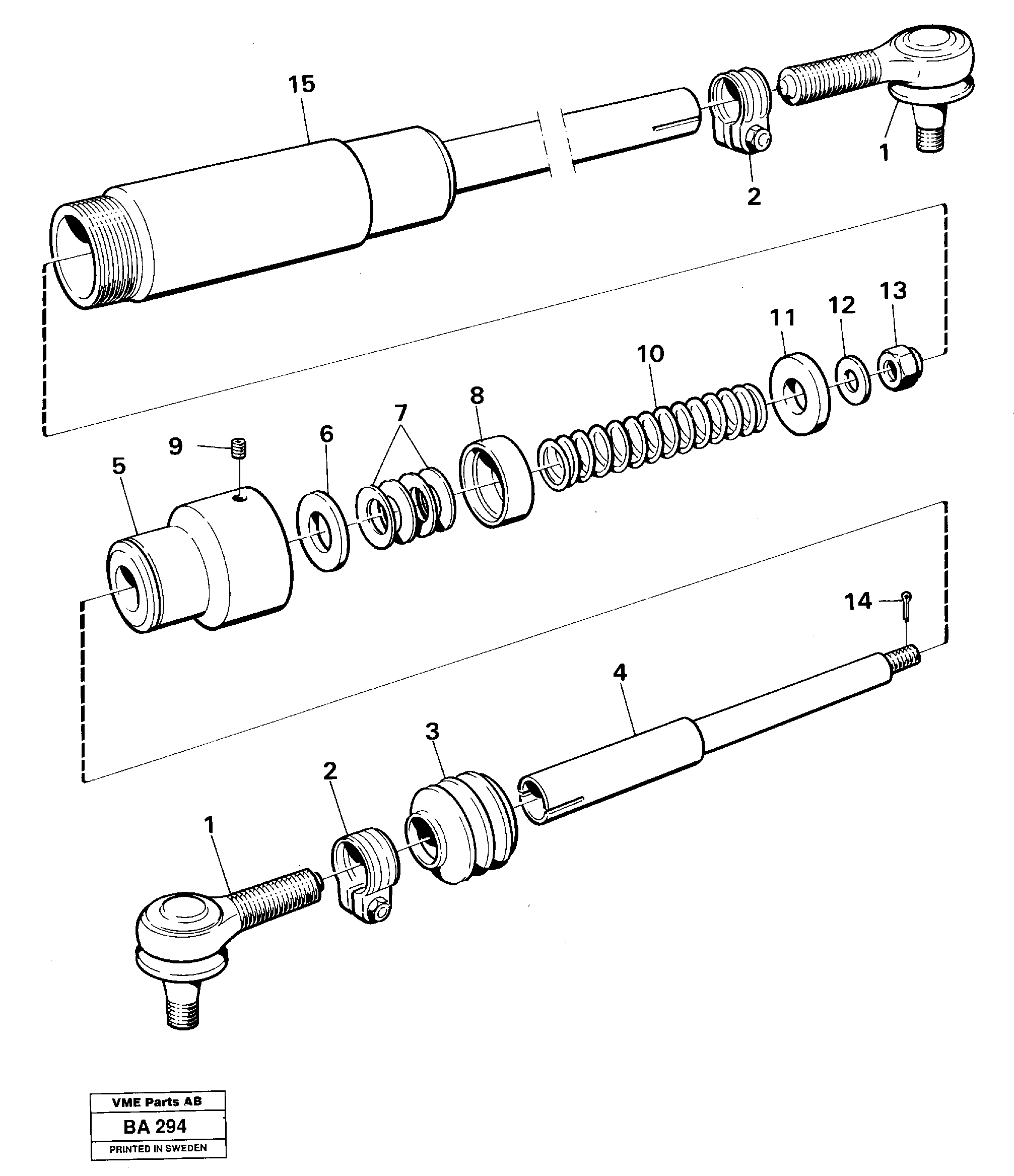 Drag rod — volvo parts diagram