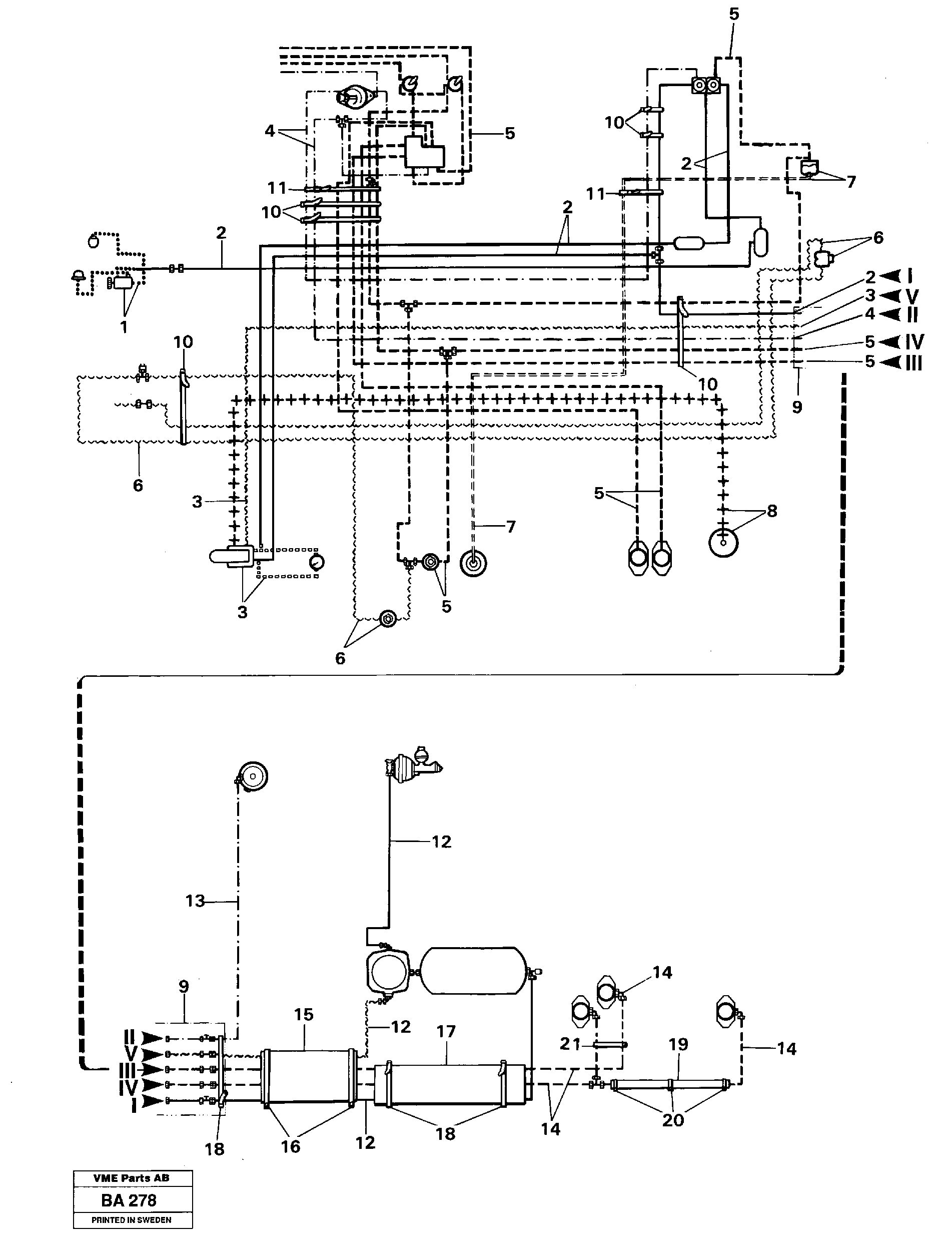 Pneumatic system  SER NO 1119 - 1563 — volvo parts diagram