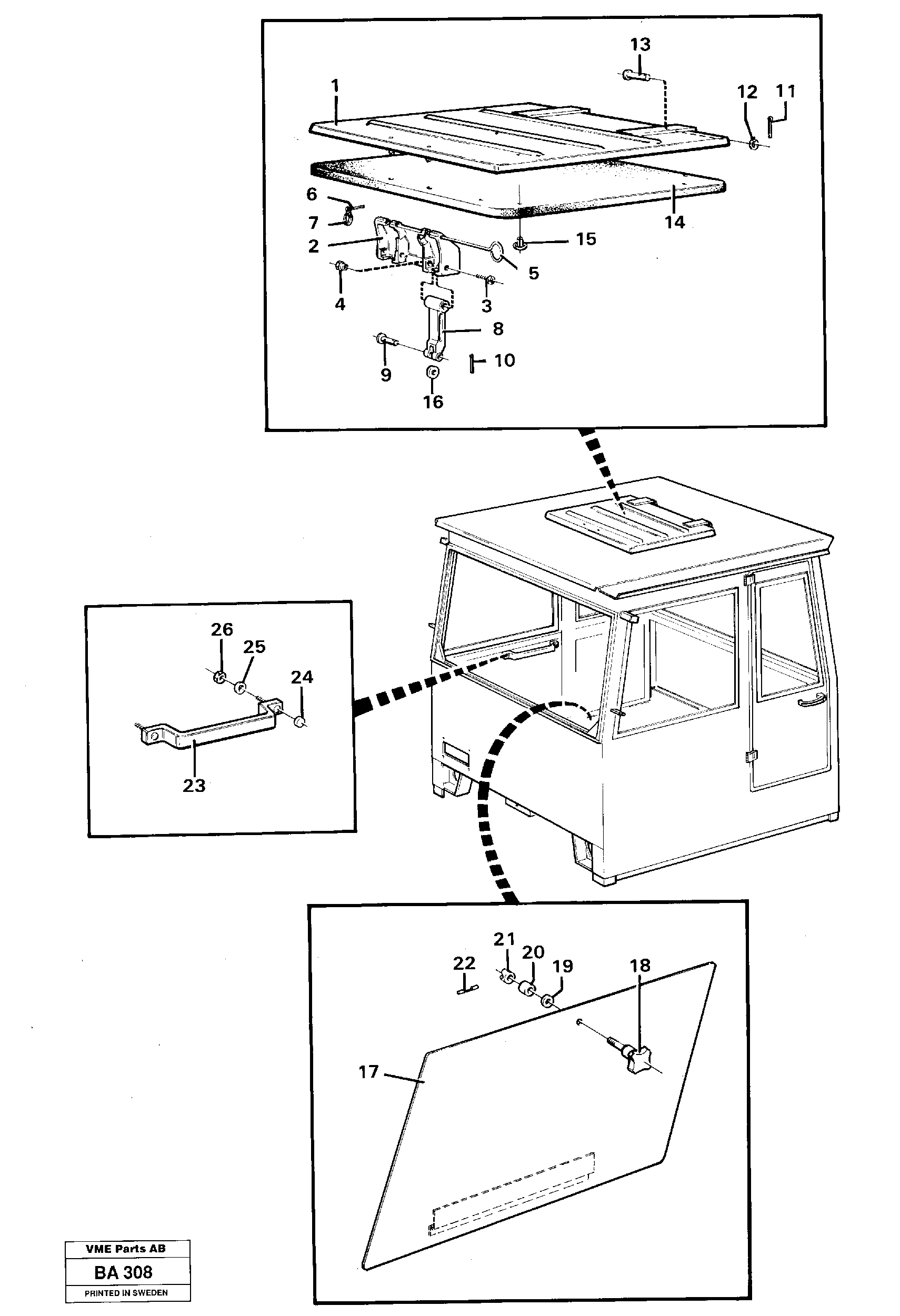 Roof hatch, hatch, handle — volvo parts diagram