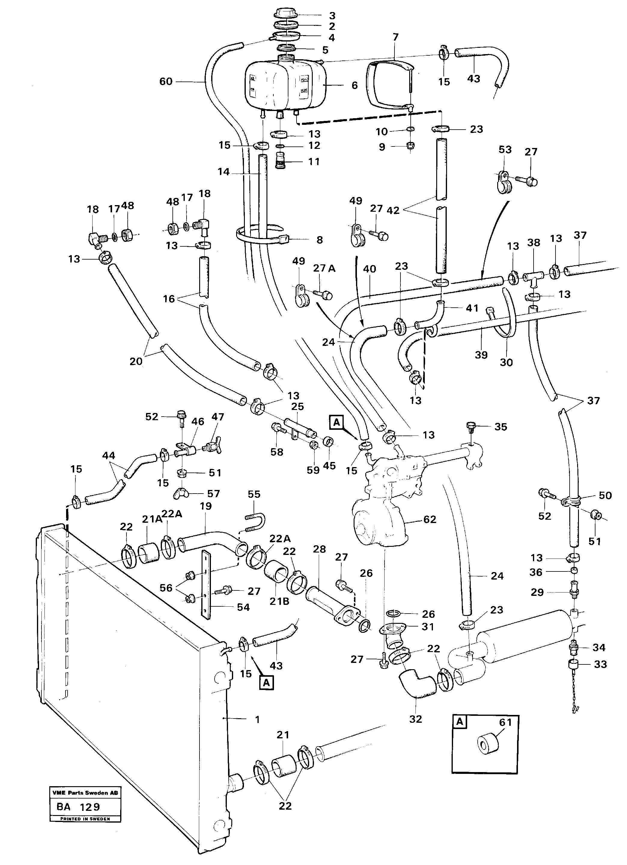Cooling system — volvo parts diagram