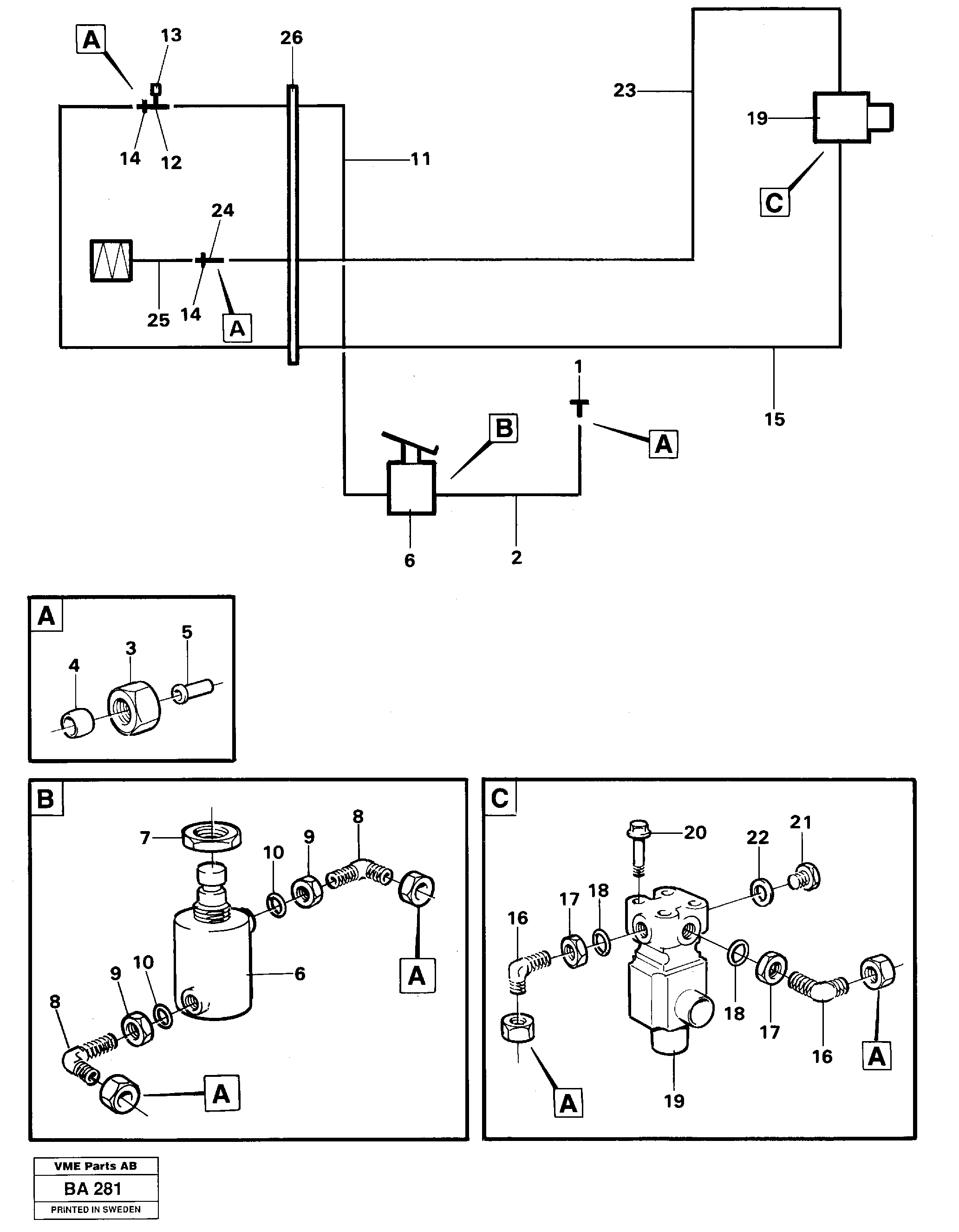 Pneumatic system: exhaust brake  SER NO - 1563 — volvo parts diagram