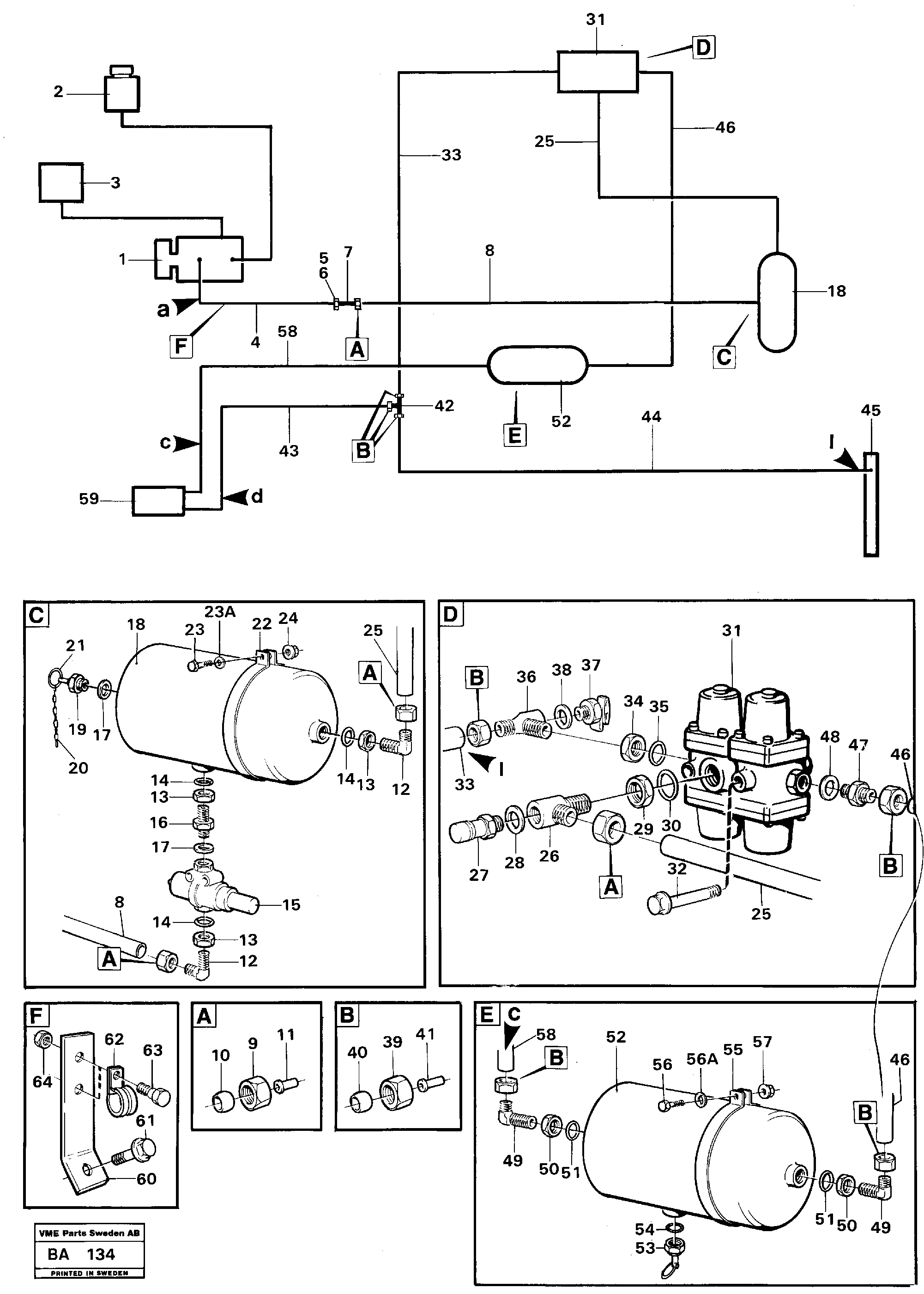 Pneumatic system: feed lines — volvo parts diagram