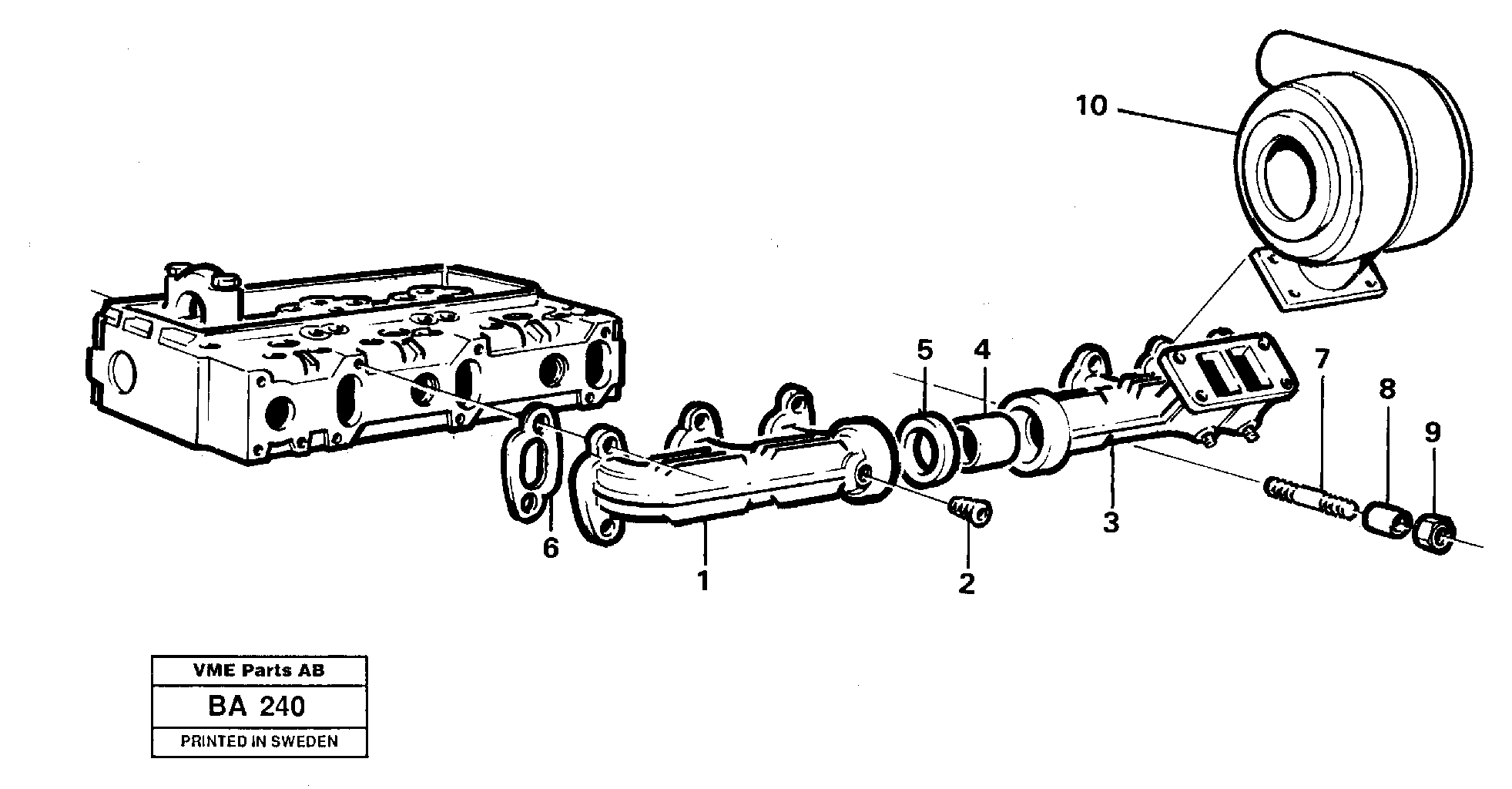 Exhaust pipe — volvo parts diagram