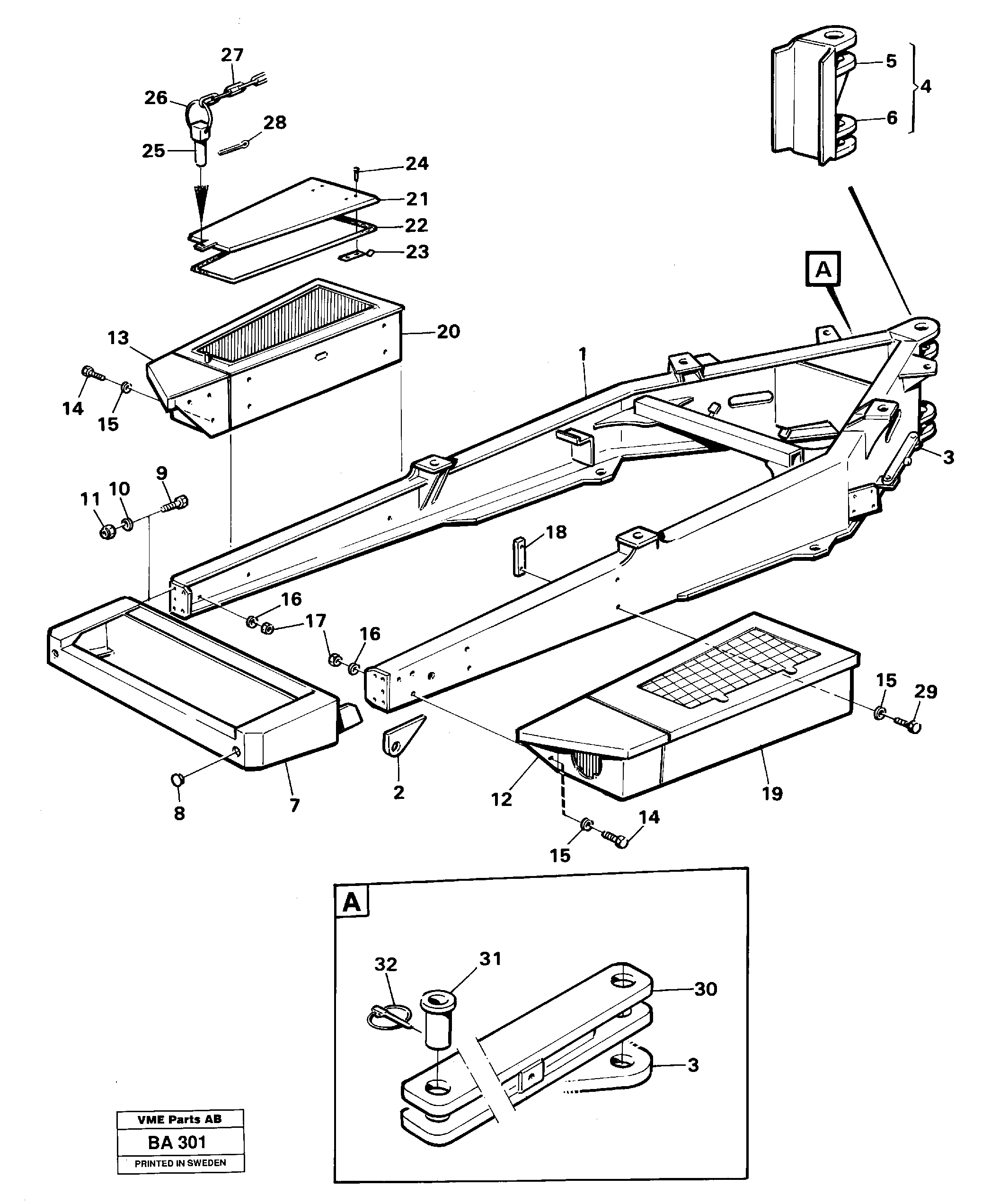 Frame tractor — volvo parts diagram