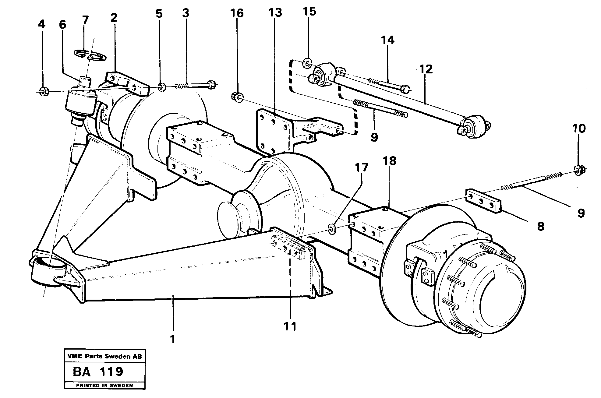 Bogie-wheel suspension — volvo parts diagram