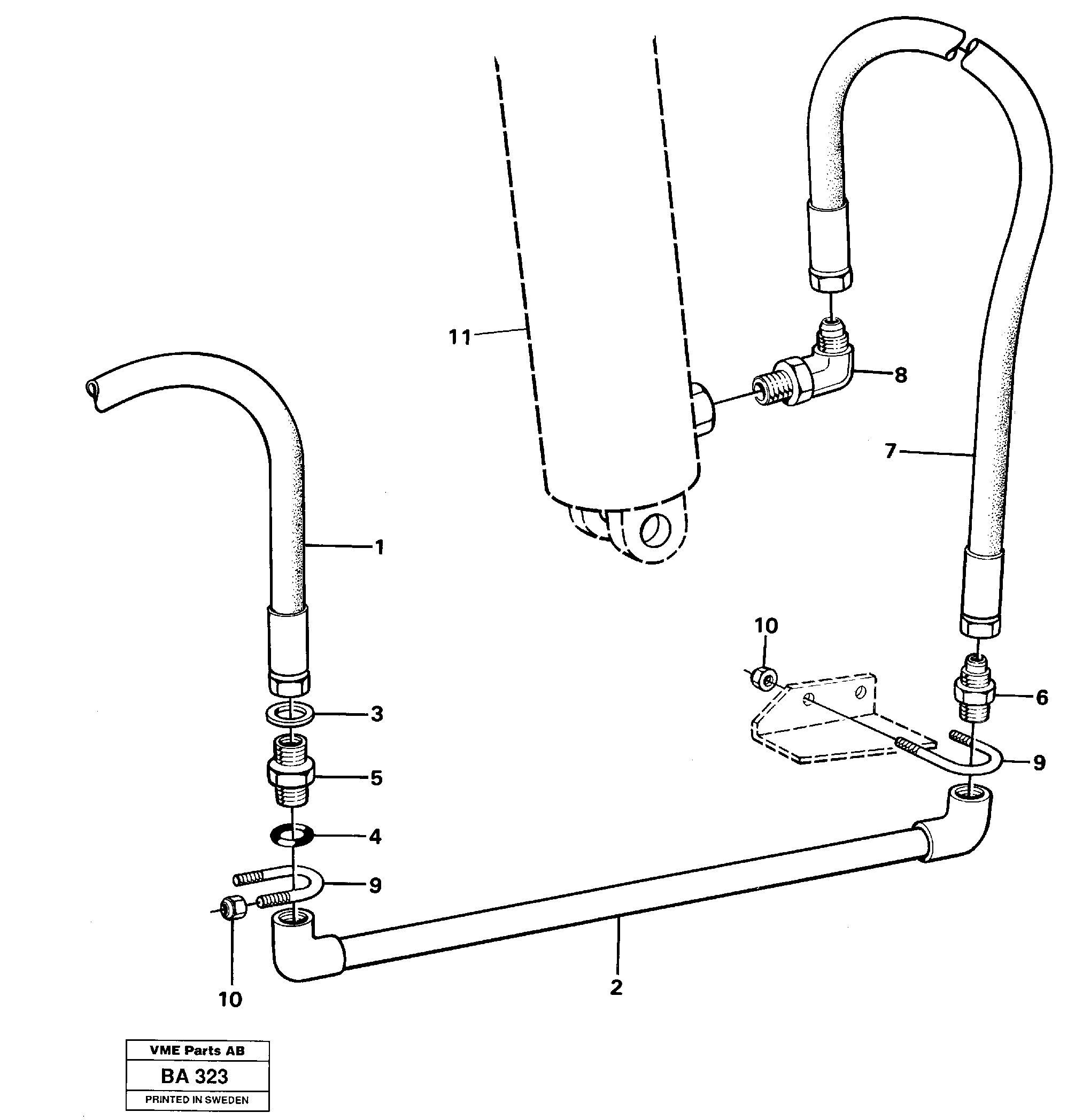 Hydraulic system trailer Ser No - 1532 — volvo parts diagram