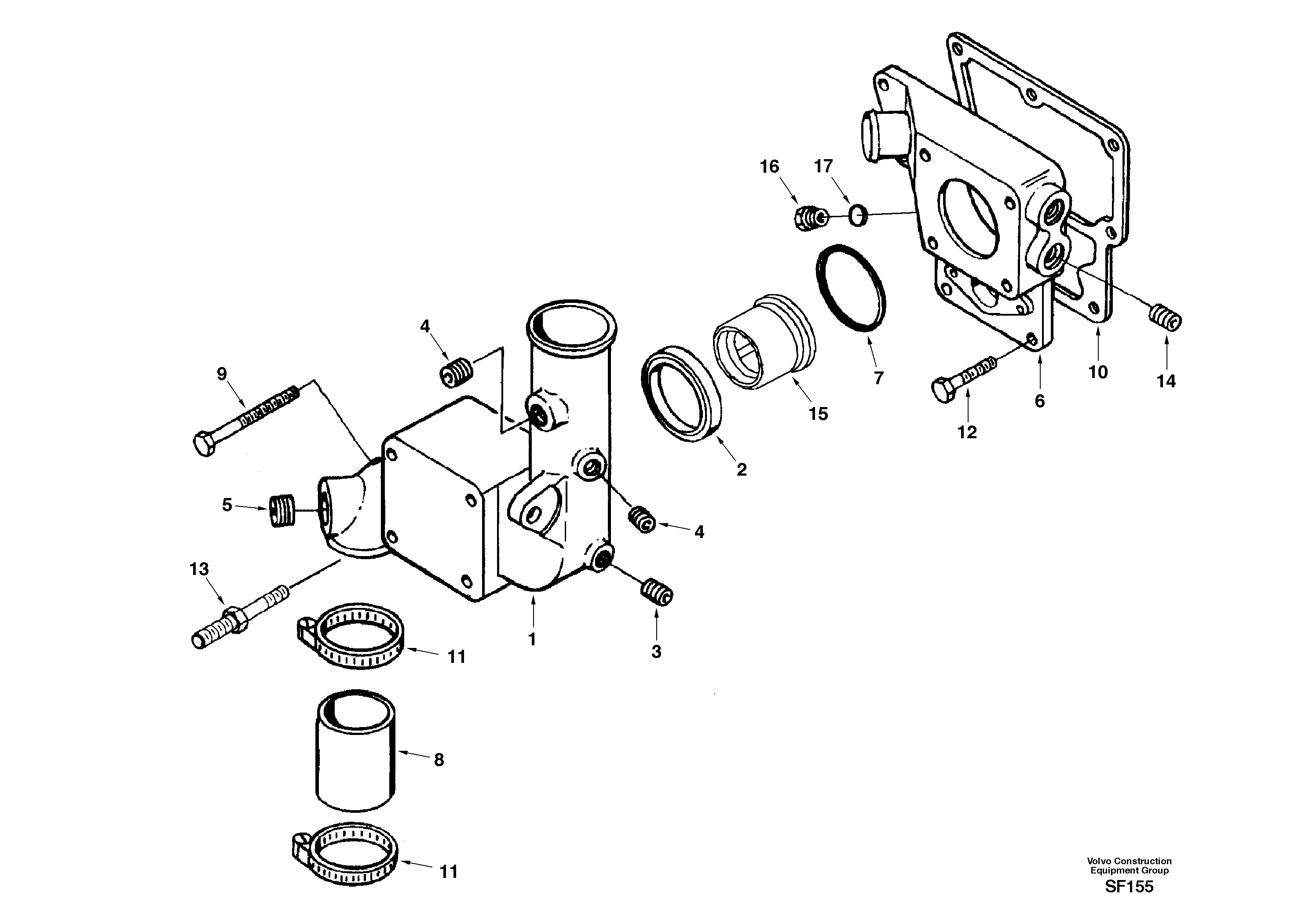 Thermostat housing — volvo parts diagram