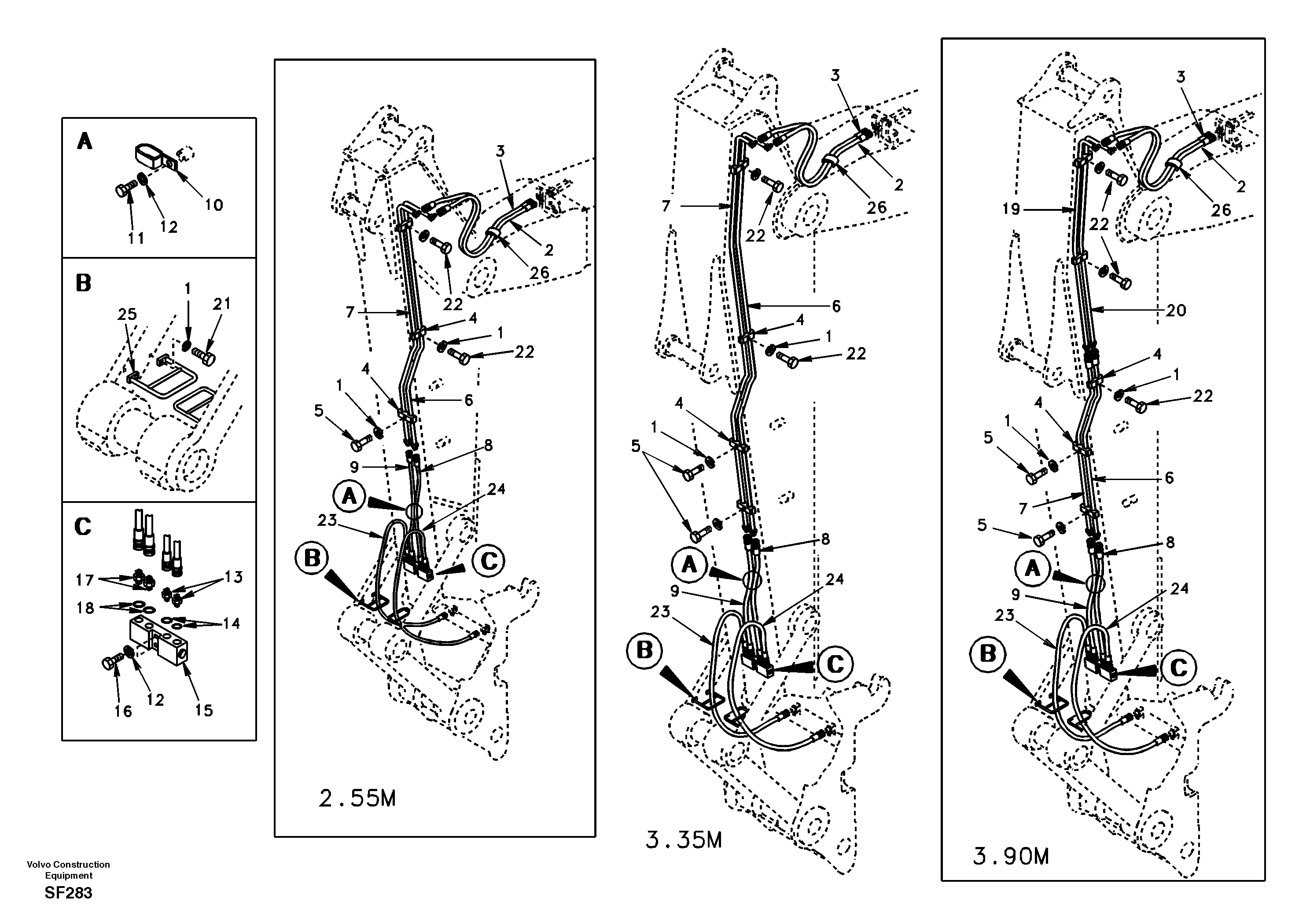 Quickfit hydraulic, dipper arm — volvo parts diagram
