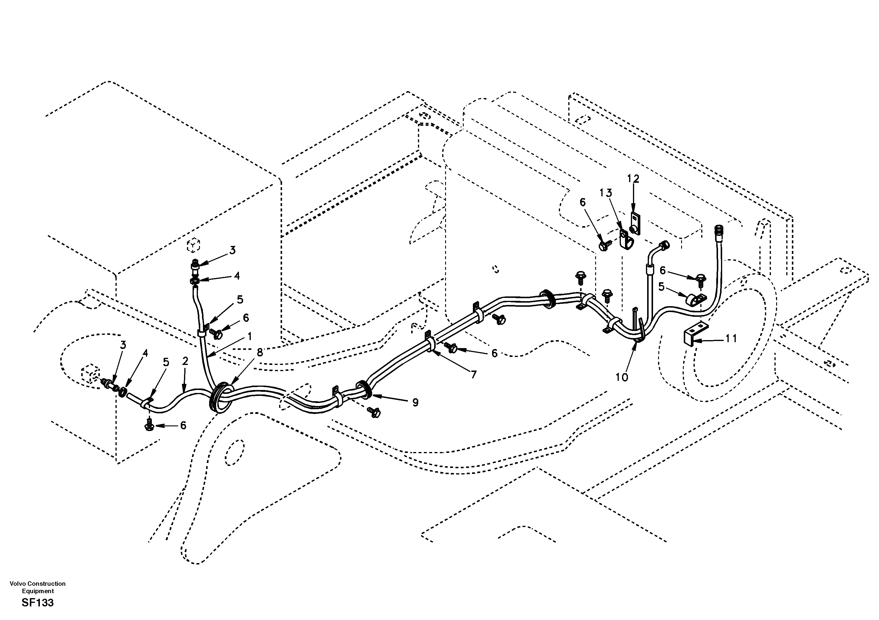 Fuel pipe - Fuel tank — volvo parts diagram