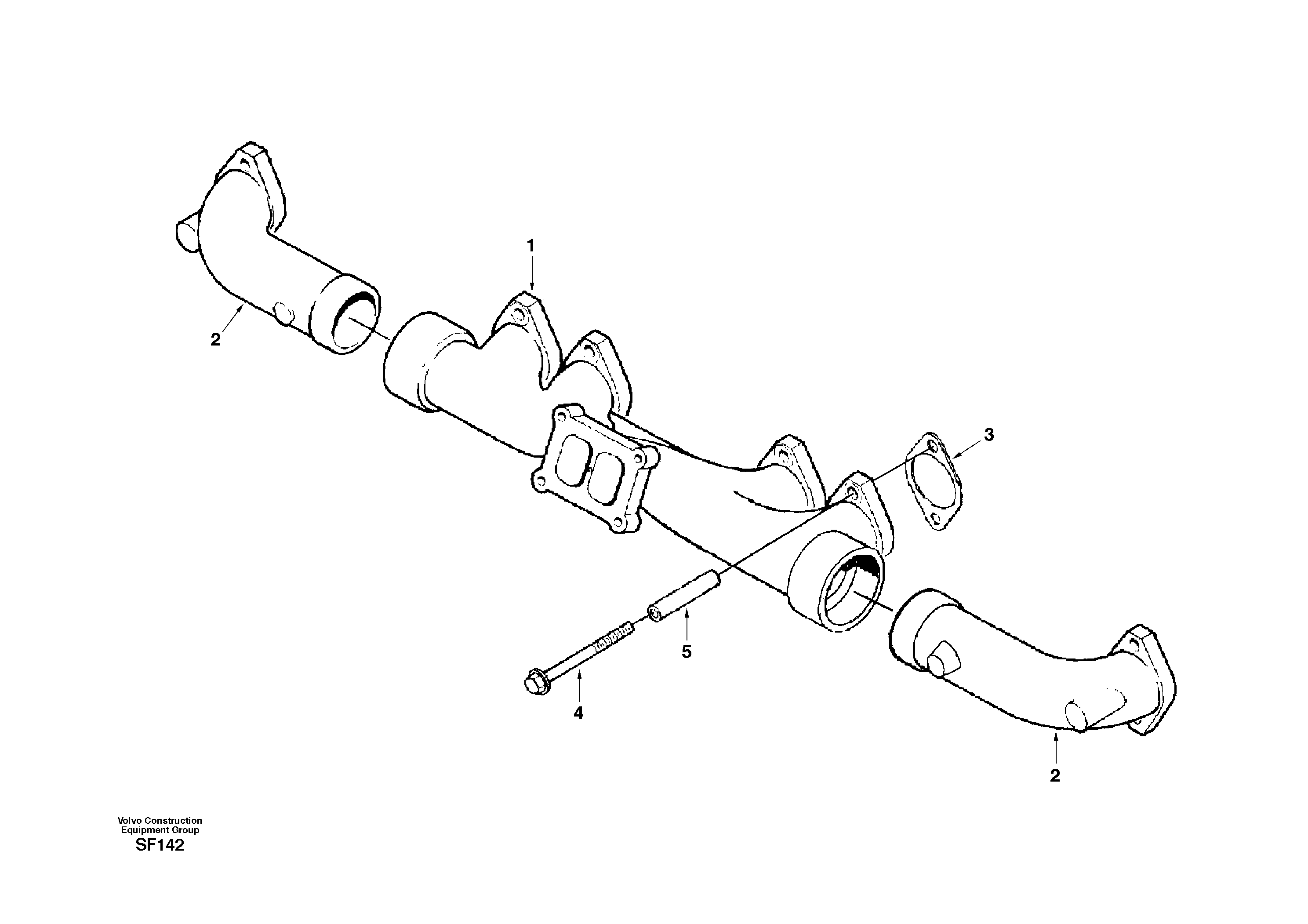 Exhaust manifold — volvo parts diagram