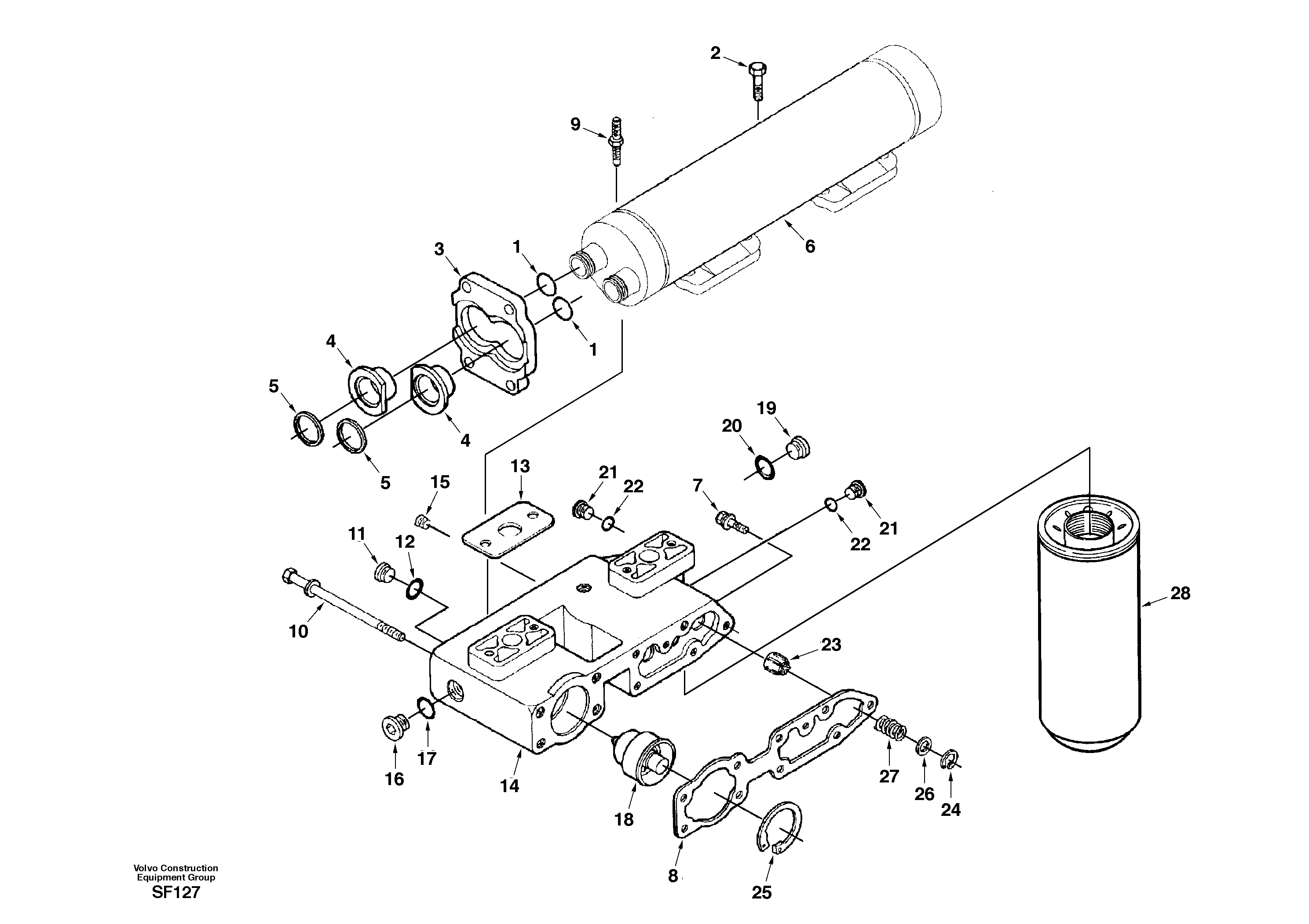 Oil cooler — volvo parts diagram