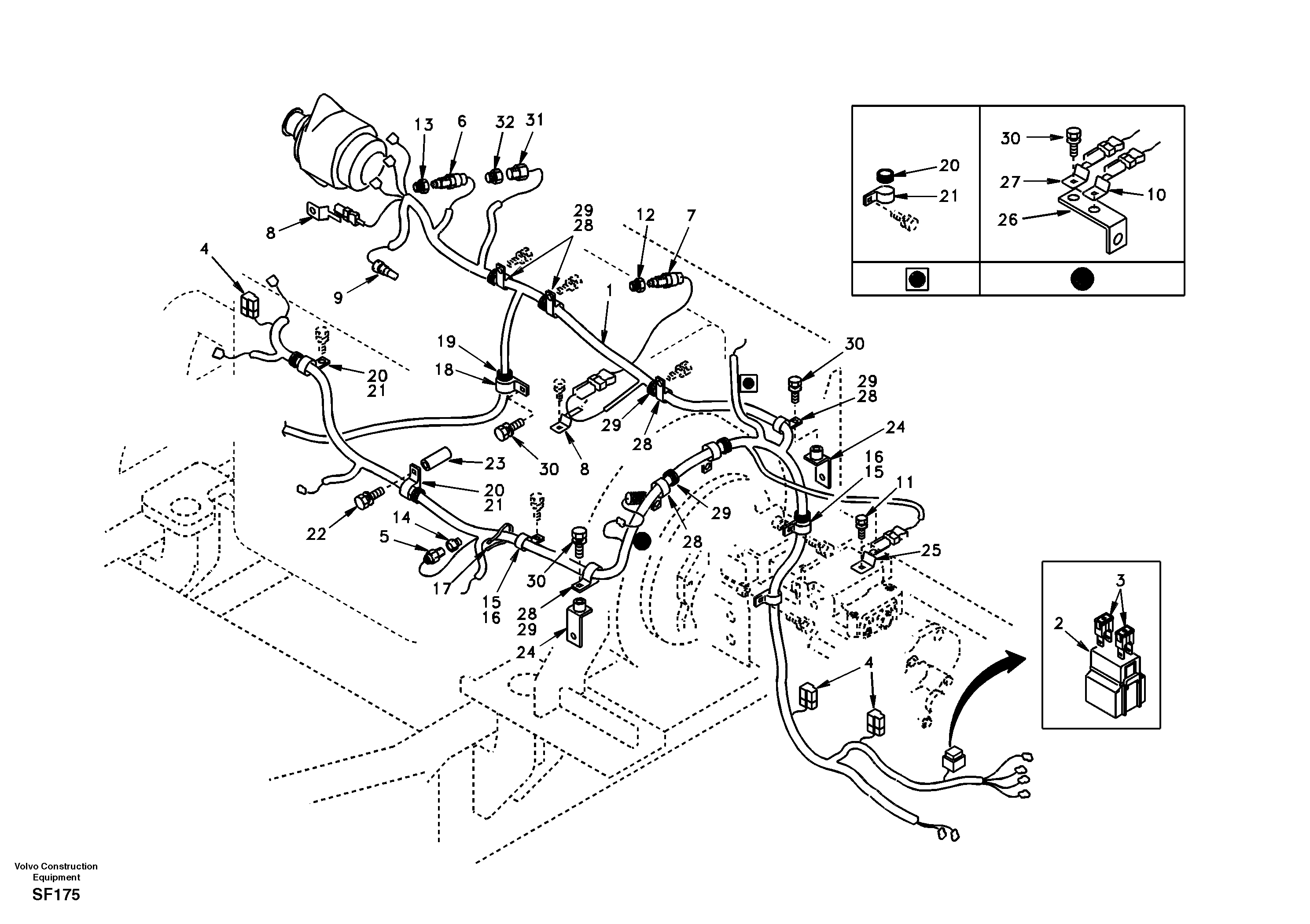 Cable harness, engine — volvo parts diagram