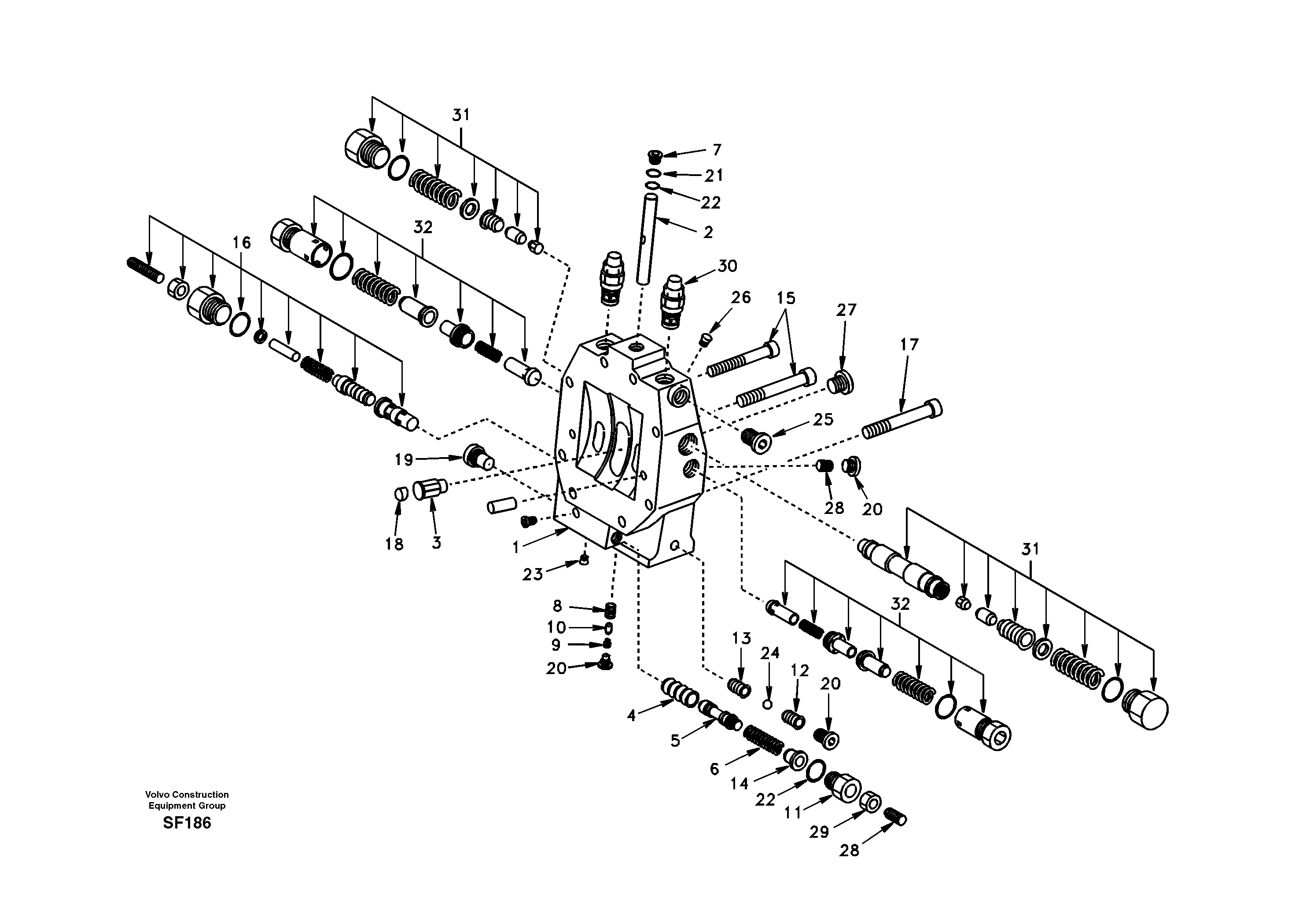 Control valve, travel motor — volvo parts diagram