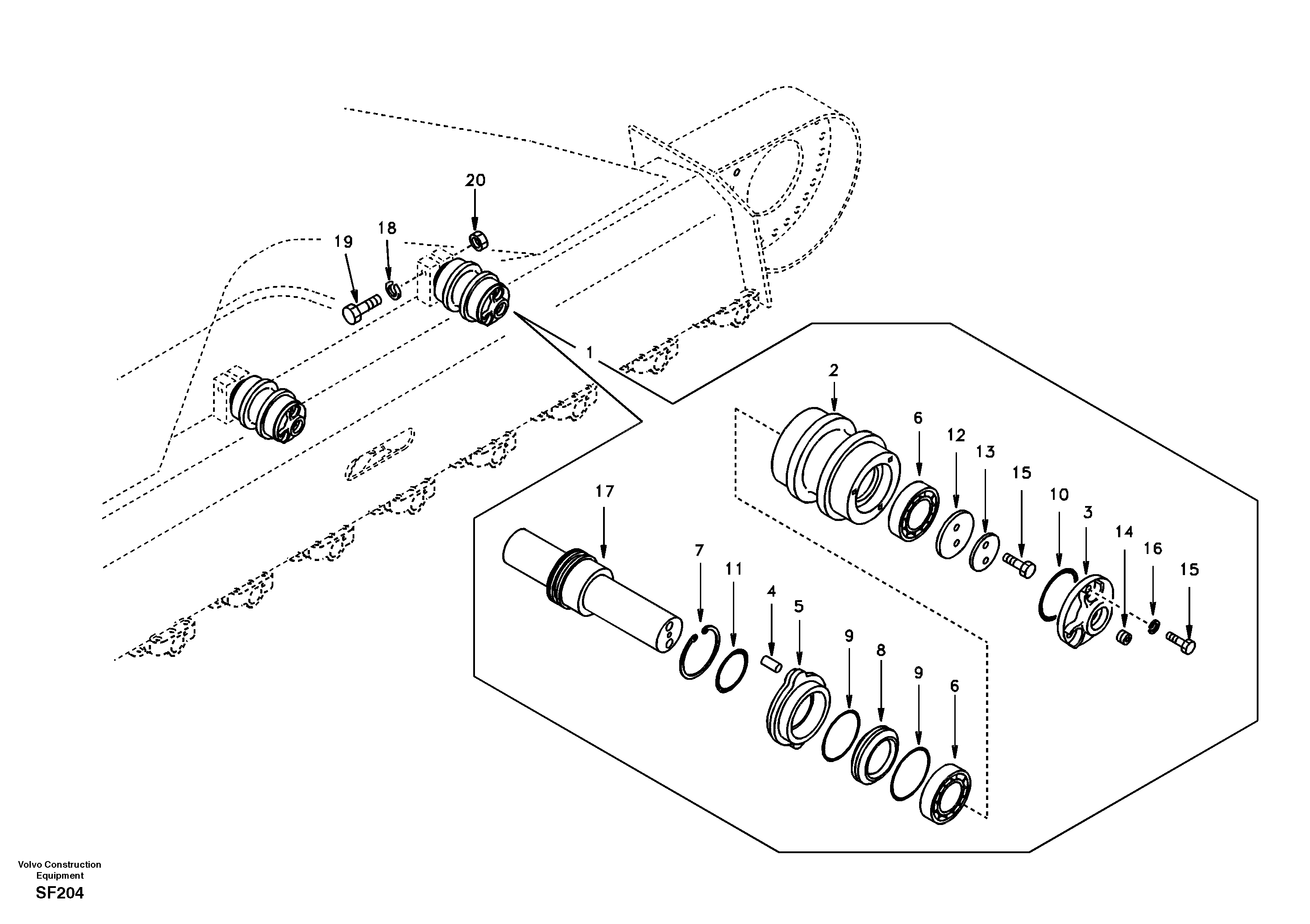 Top roller — volvo parts diagram
