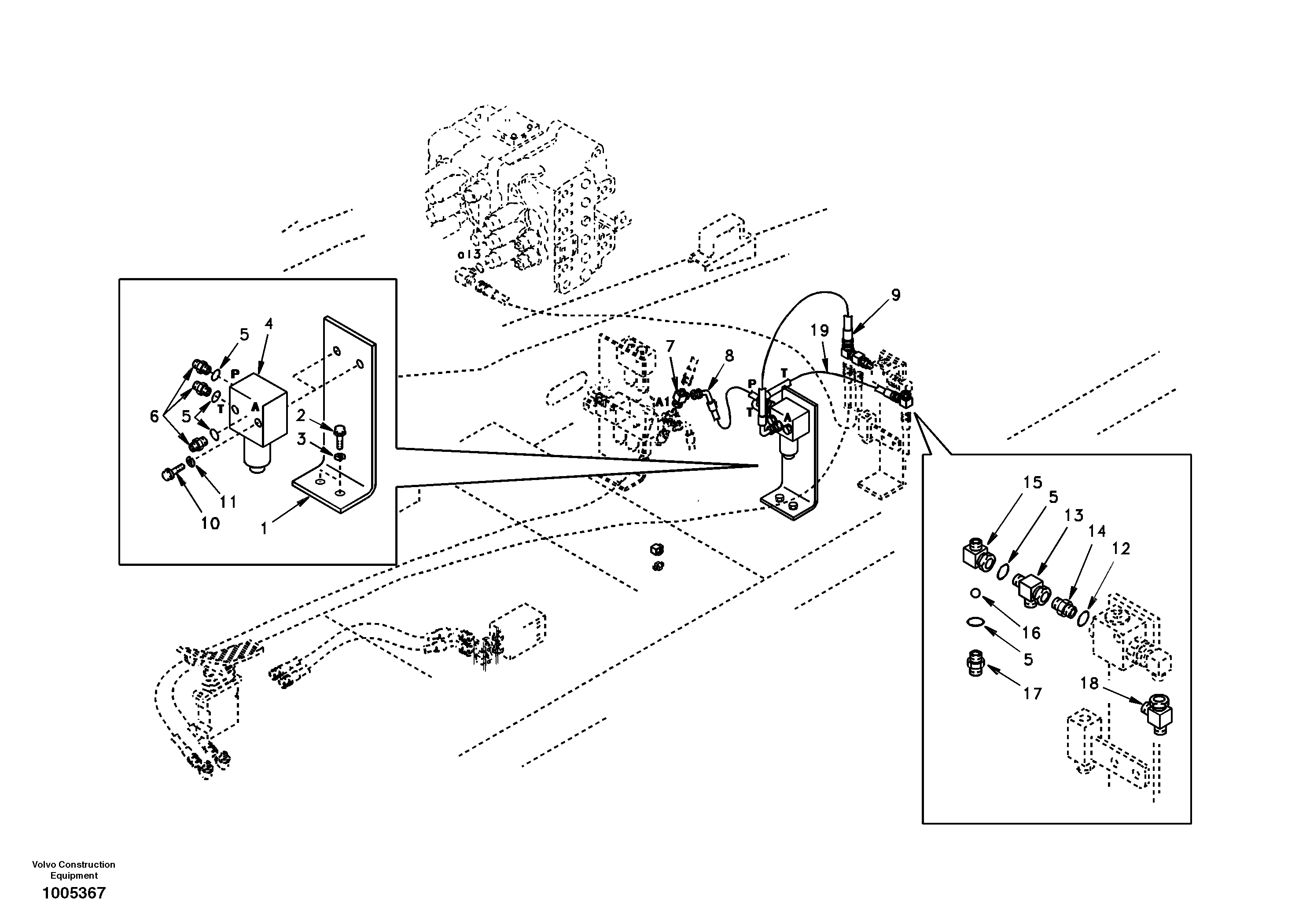 Working hydraulic, hammer and shear for 2nd pump flow — volvo parts diagram