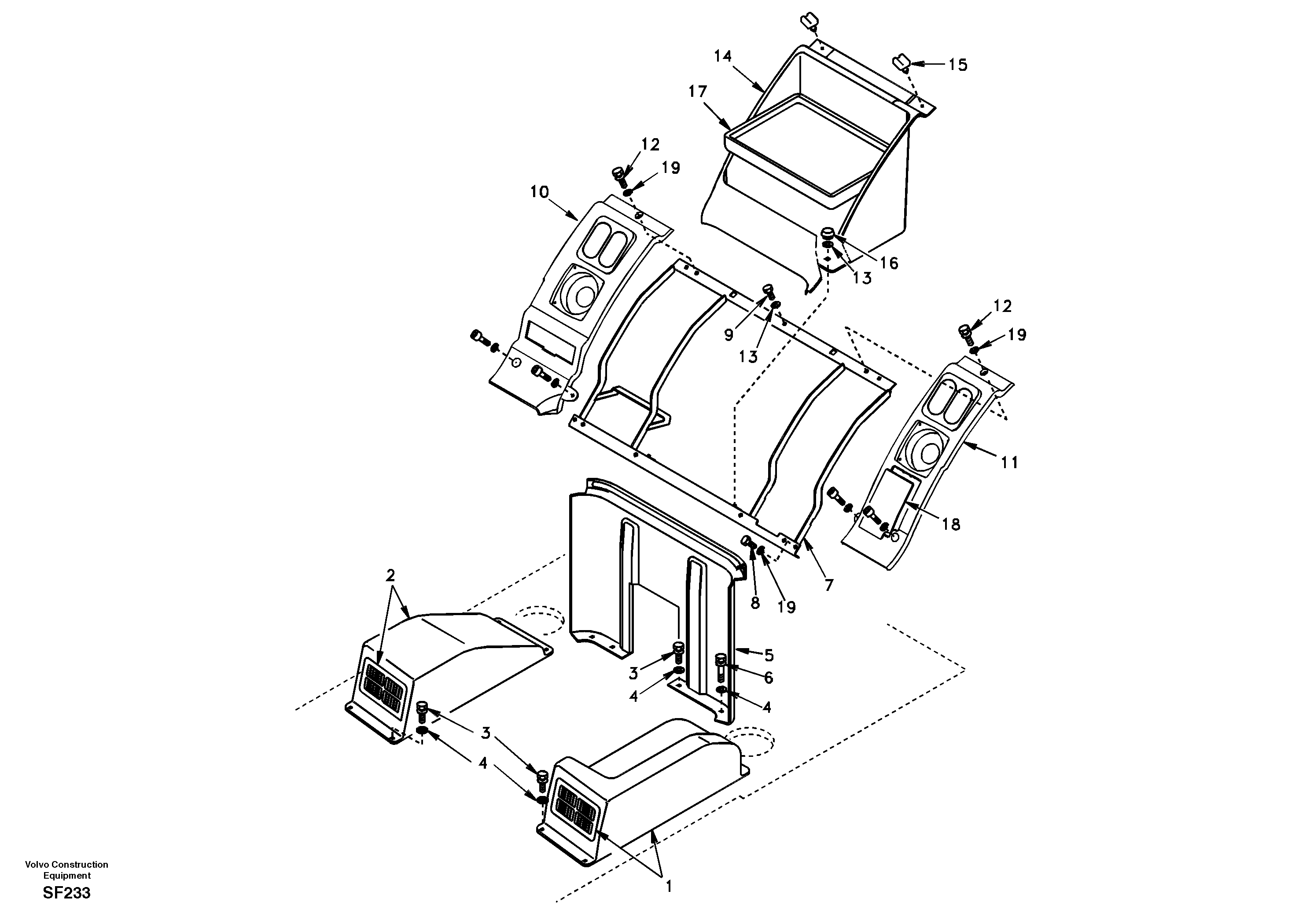 Instrument panel, radio panel — volvo parts diagram