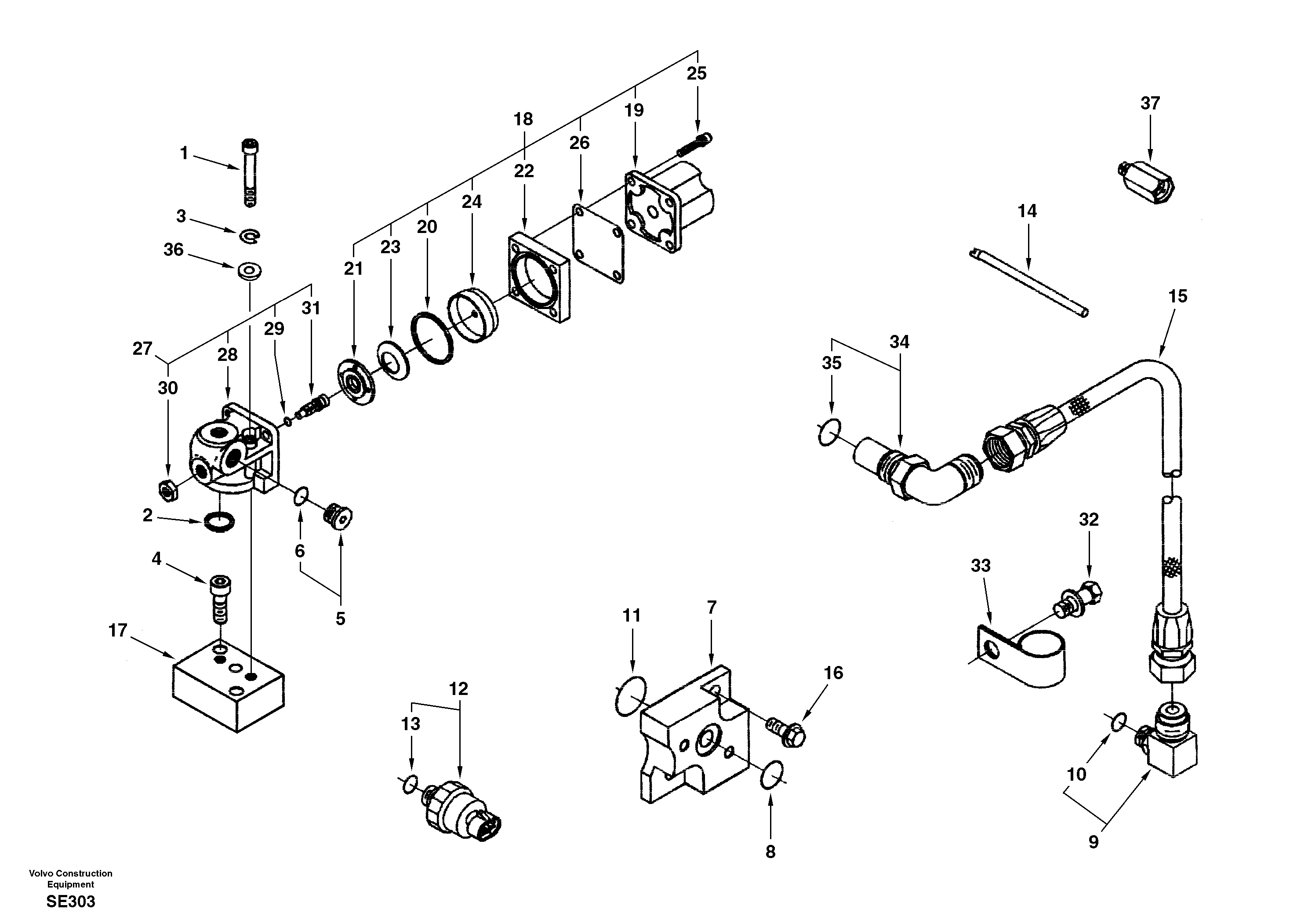 Oil control valve, plumbing — volvo parts diagram