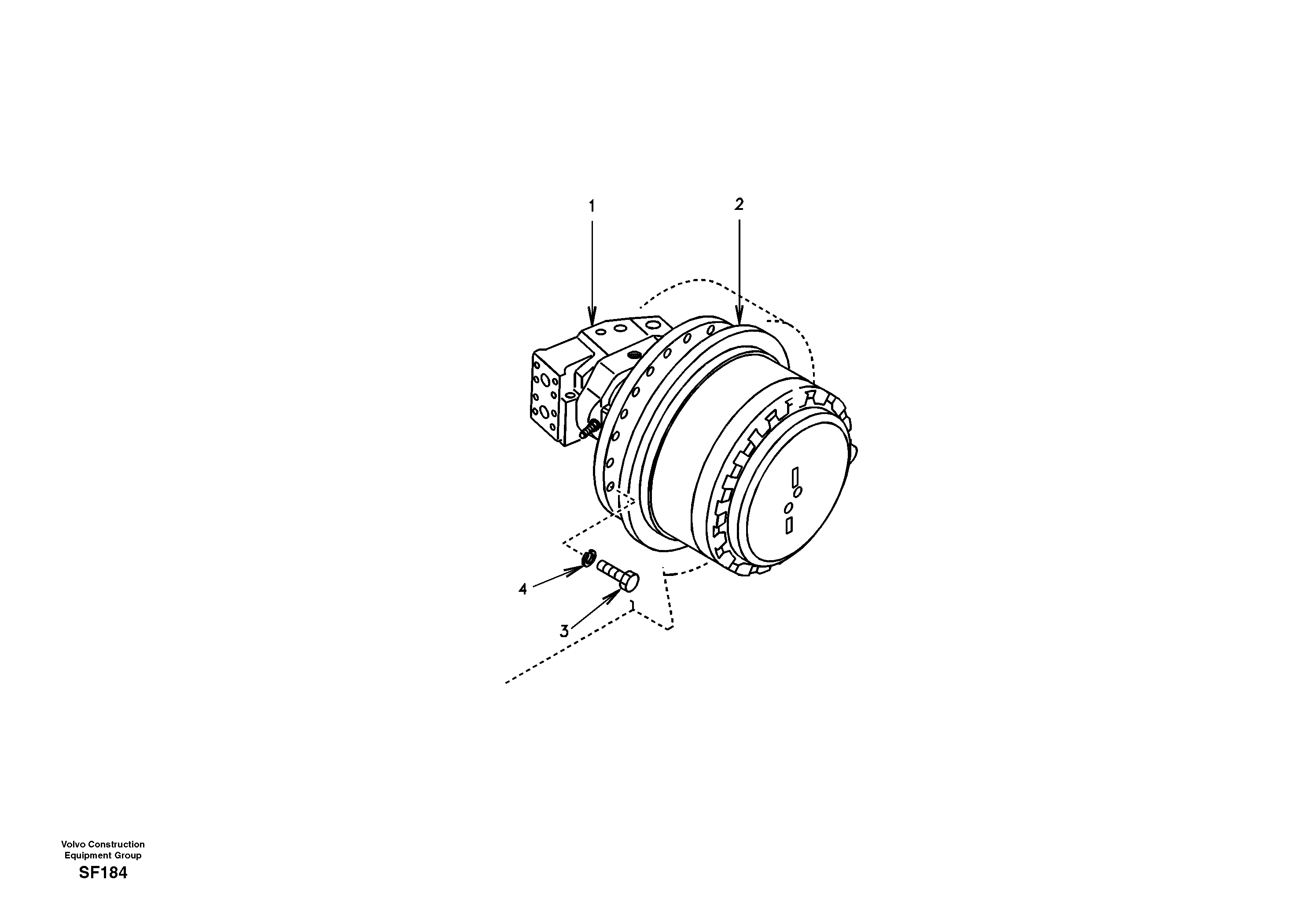 Travel motor with mounting parts — volvo parts diagram