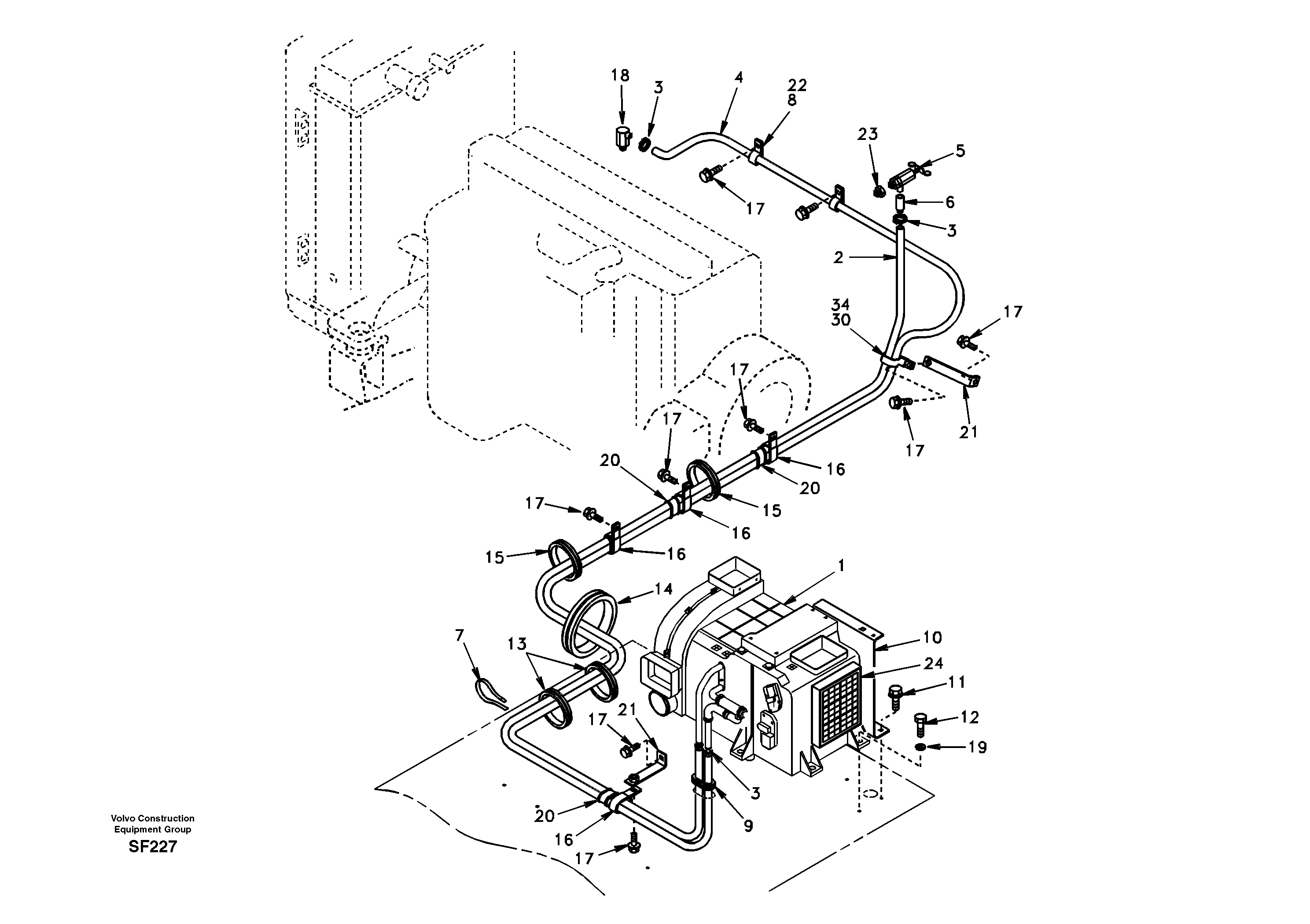 Heating line — volvo parts diagram