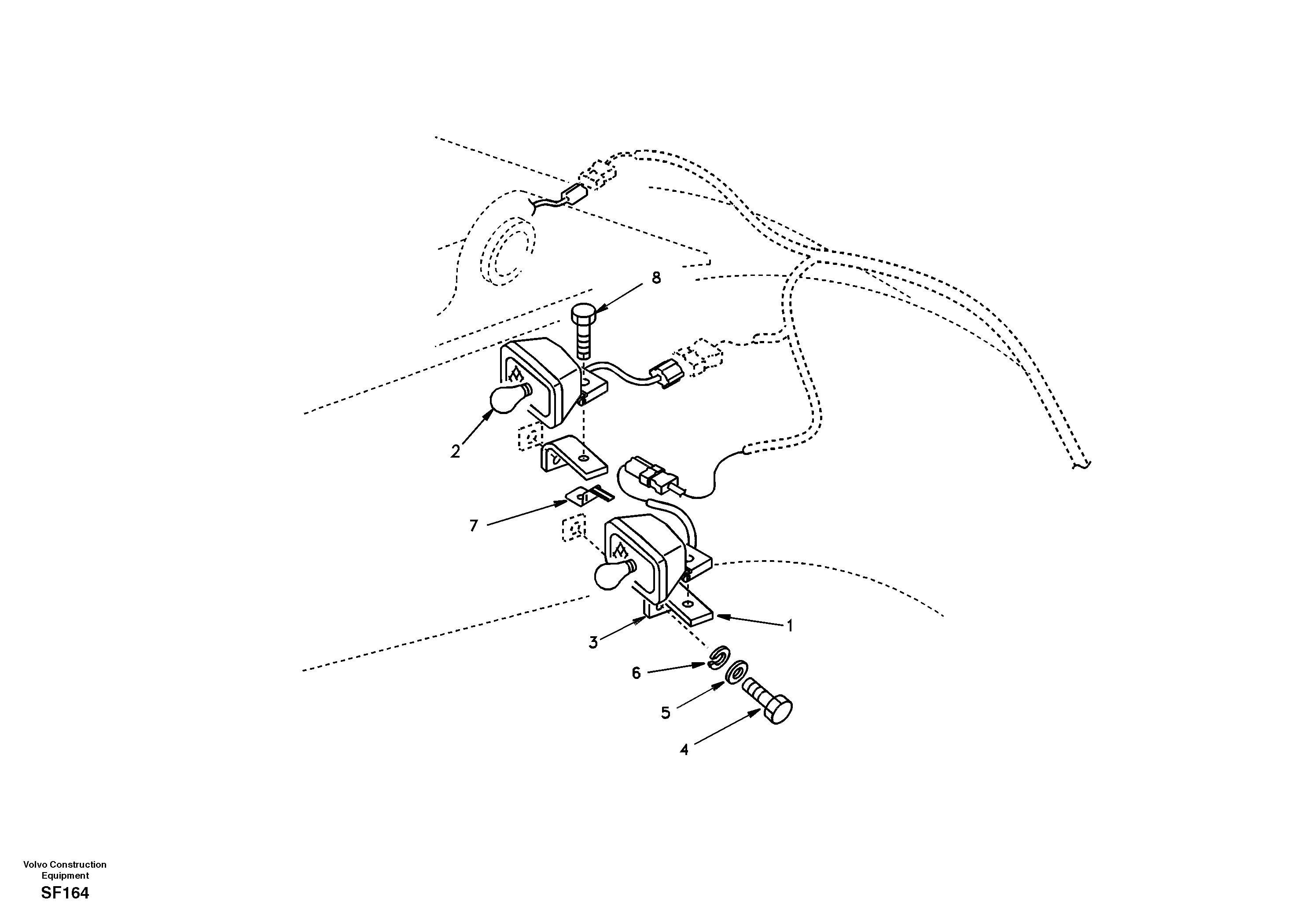 Working lamp on boom — volvo parts diagram