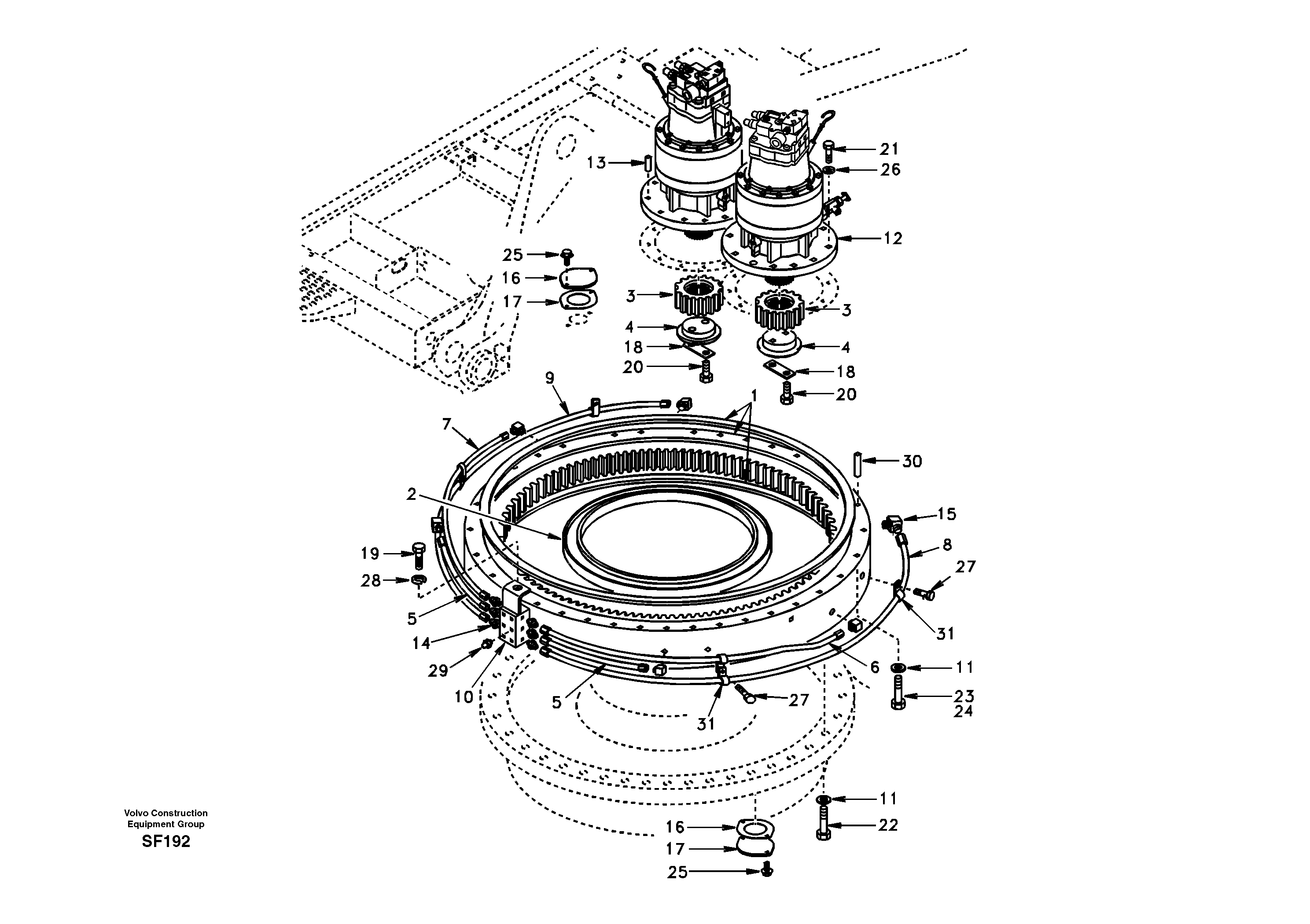 Swing system — volvo parts diagram
