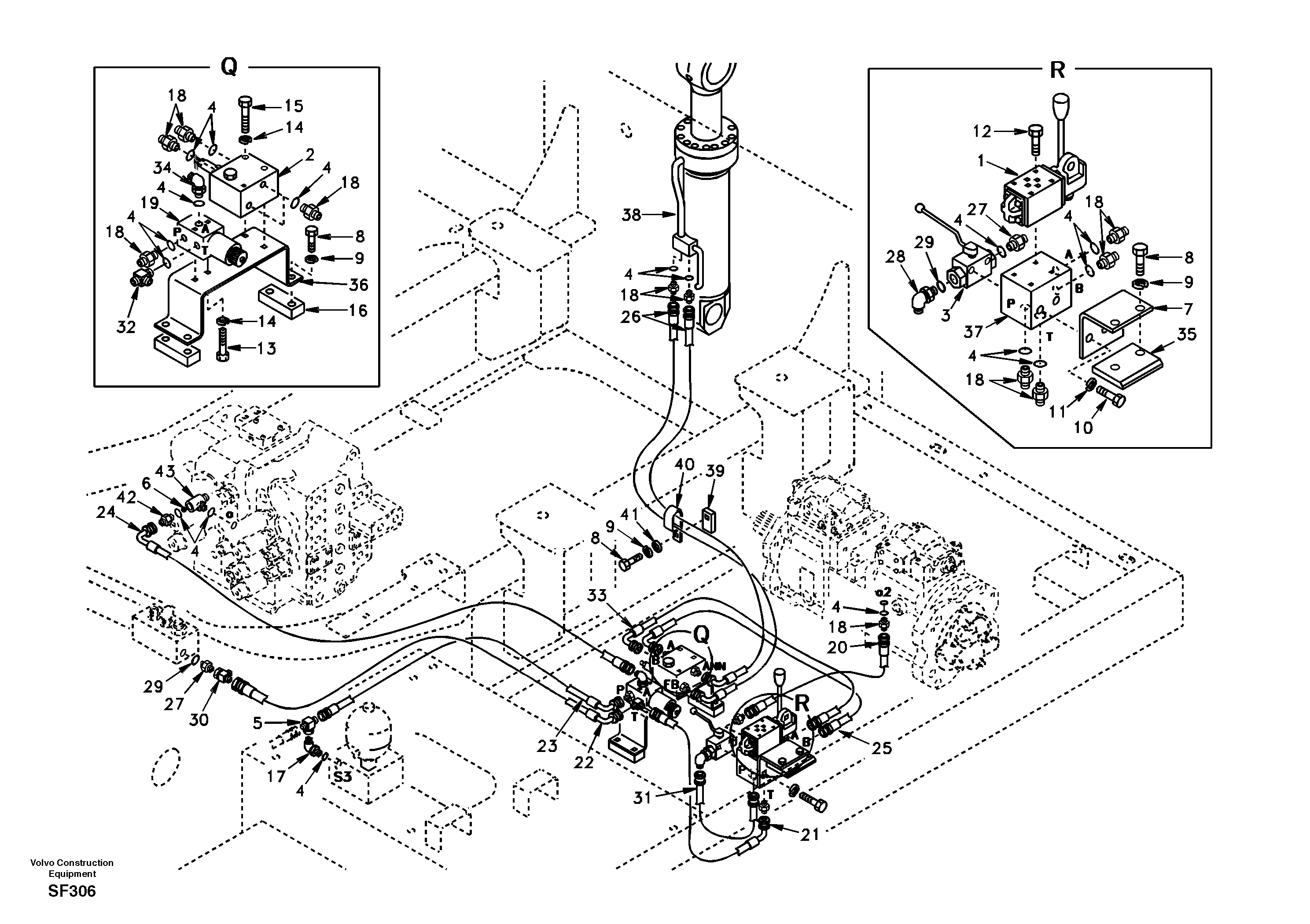 Working hydraulics, Removal Counterweight. — volvo parts diagram