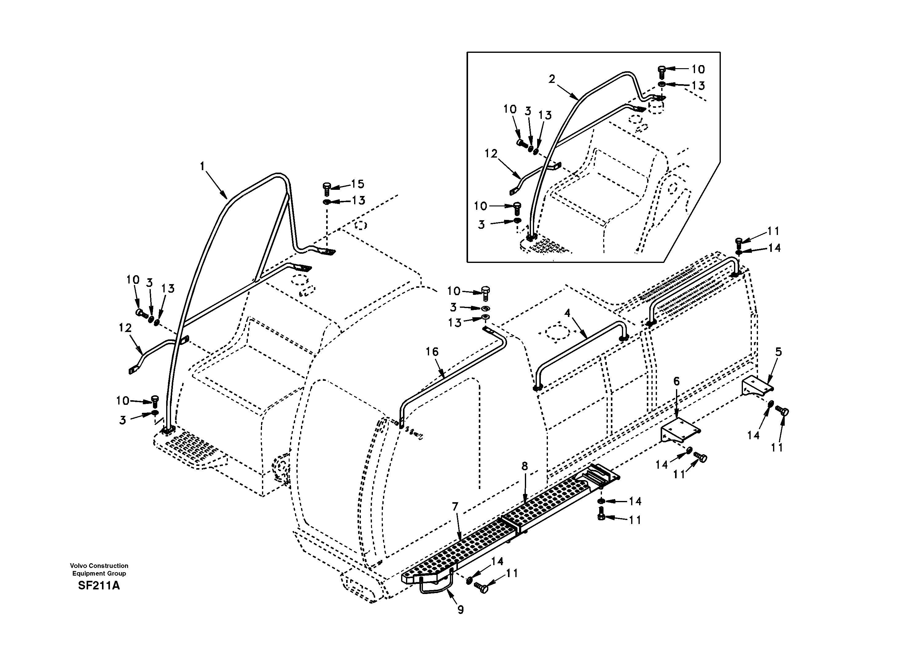 Handrail — volvo parts diagram