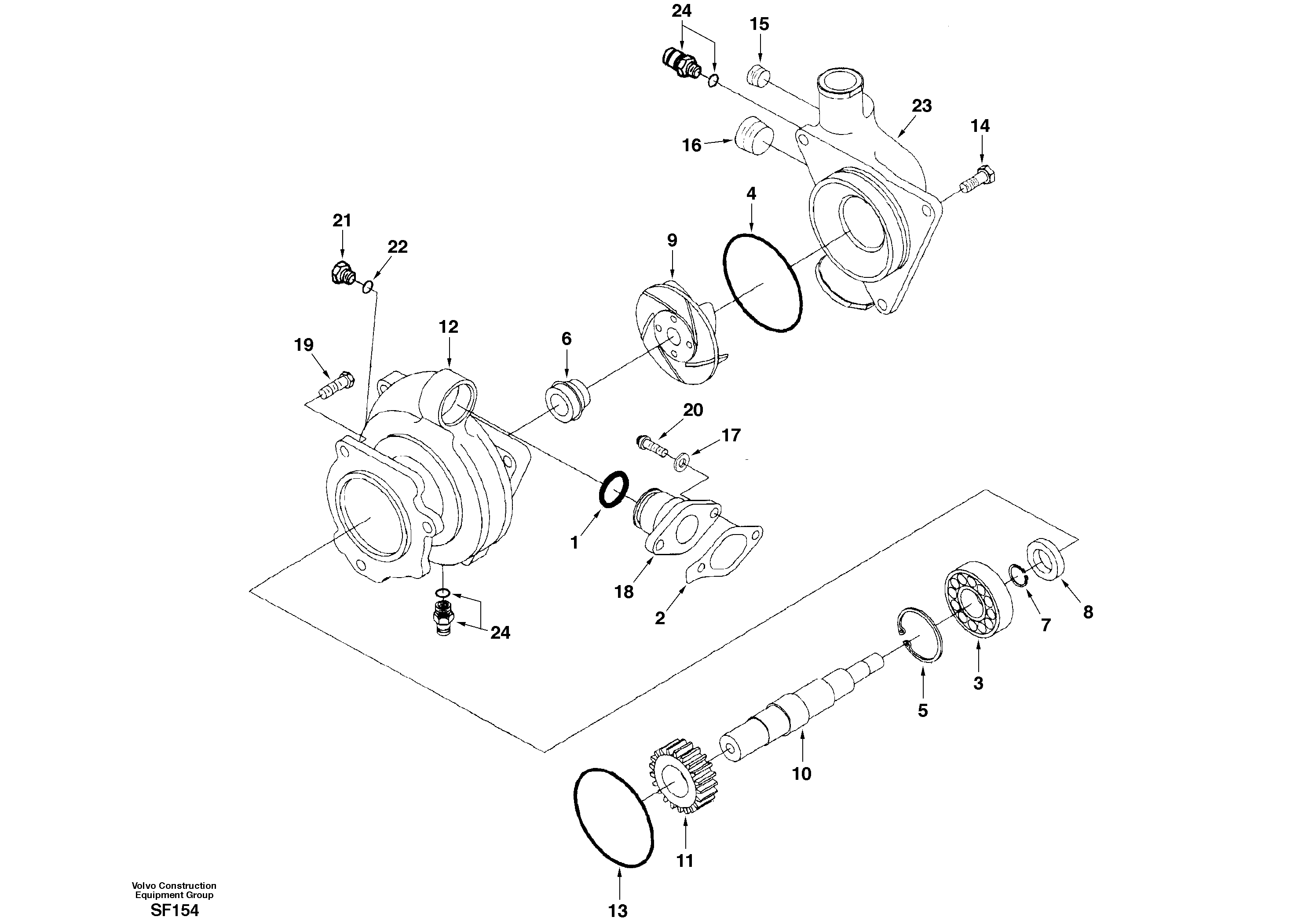 Water pump — volvo parts diagram
