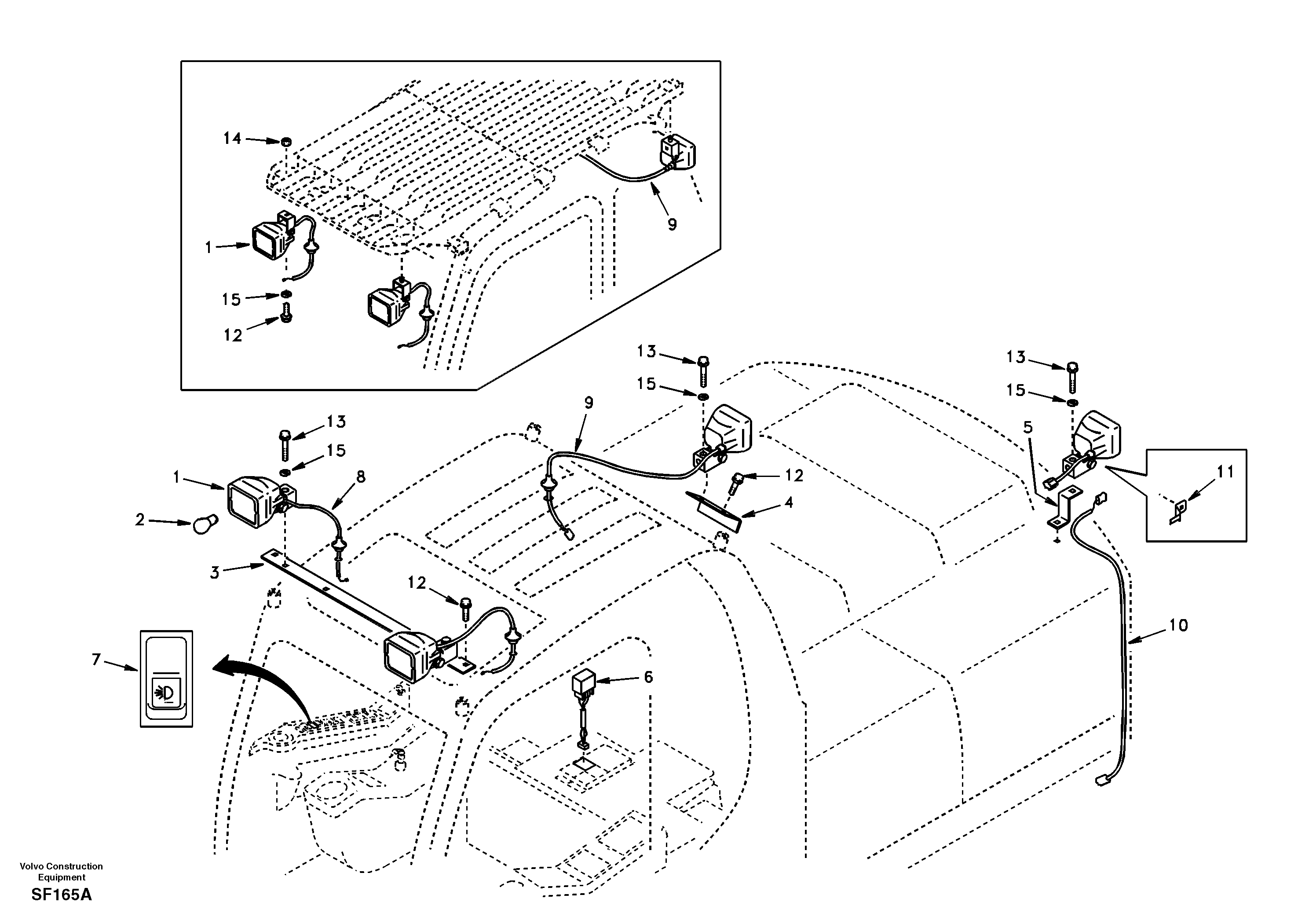 Work lights, extra — volvo parts diagram