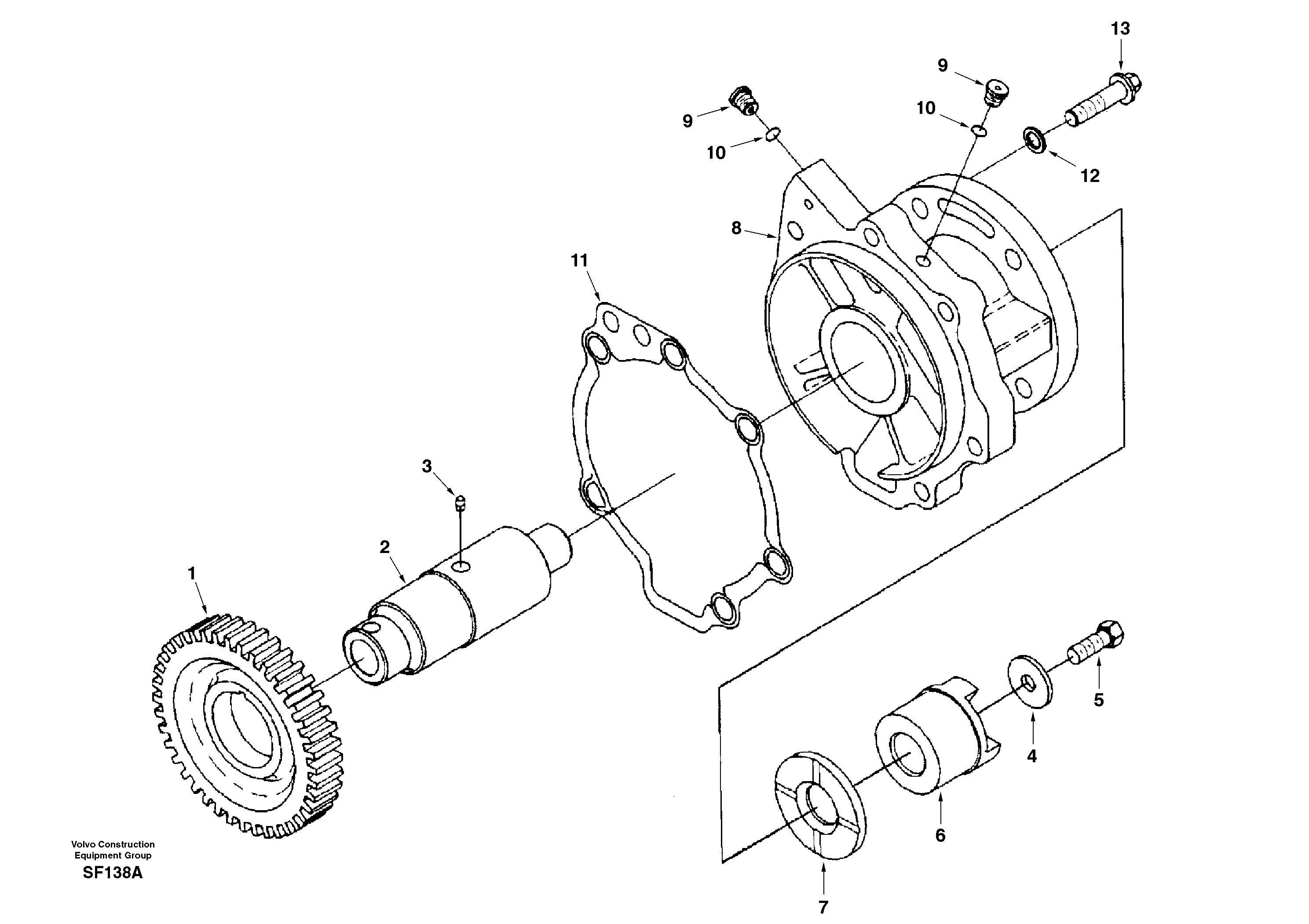 Drive for injection pump — volvo parts diagram