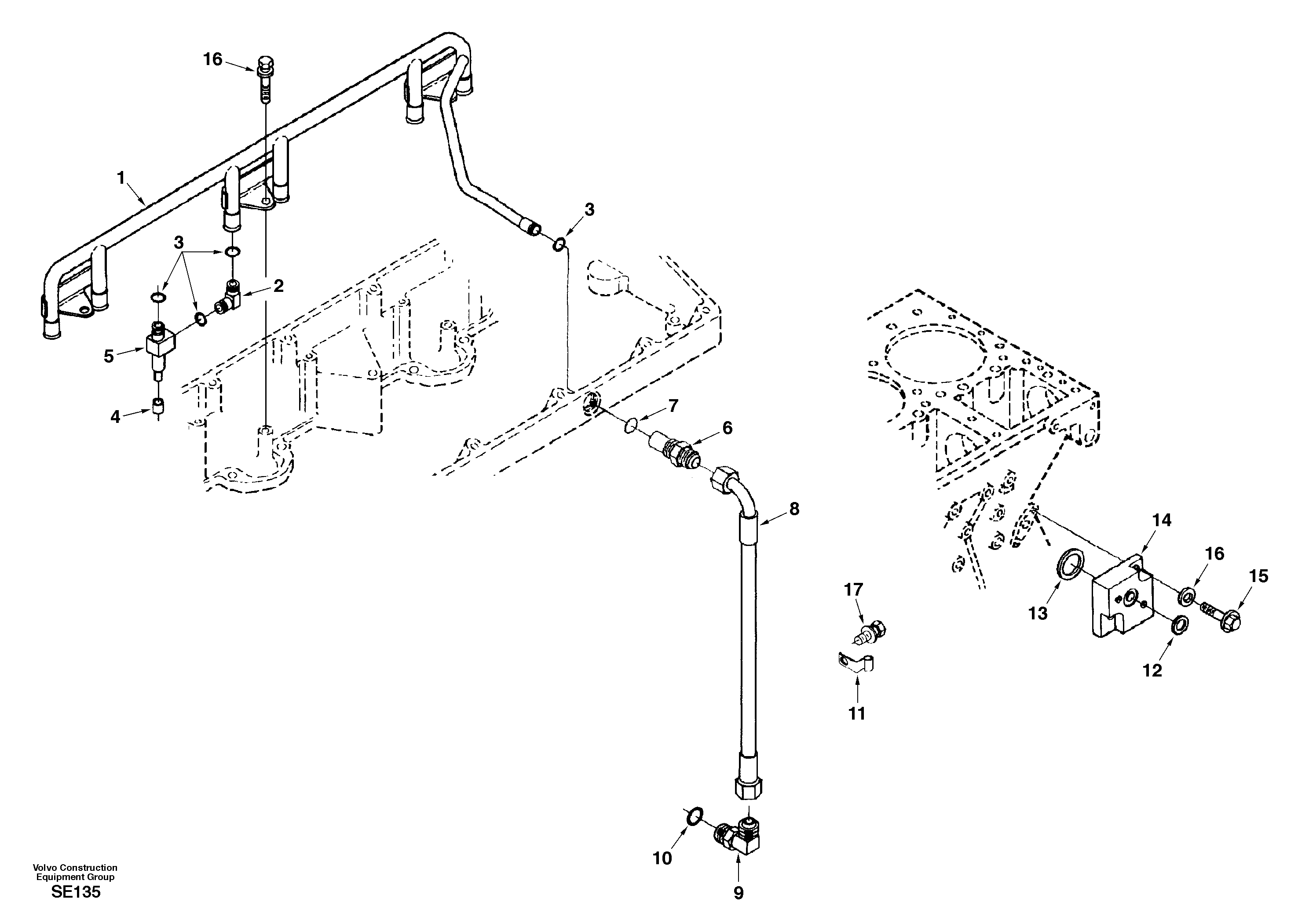 Fuel pipes-injector — volvo parts diagram