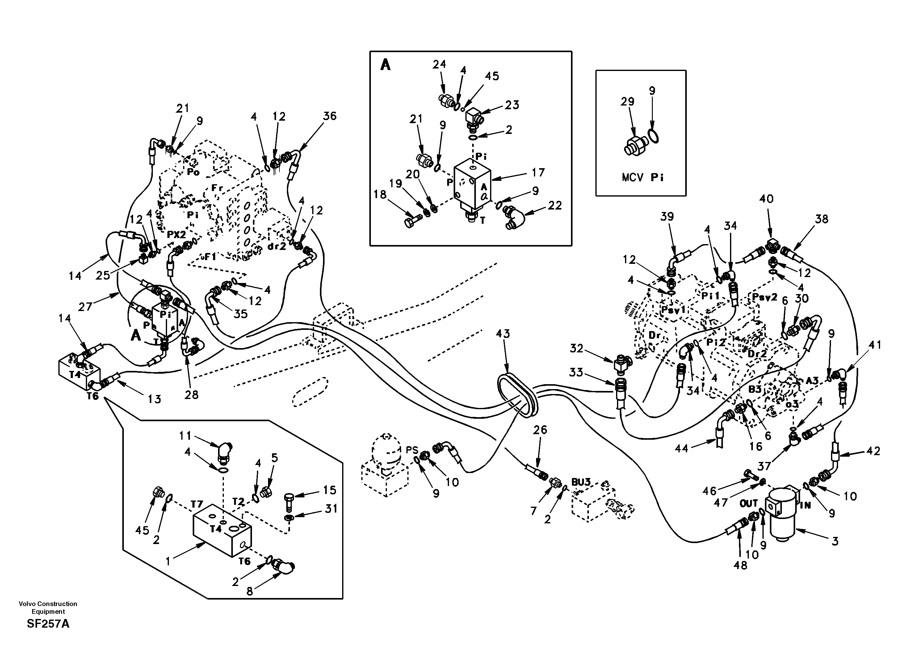 Servo system, pump to control valve — volvo parts diagram