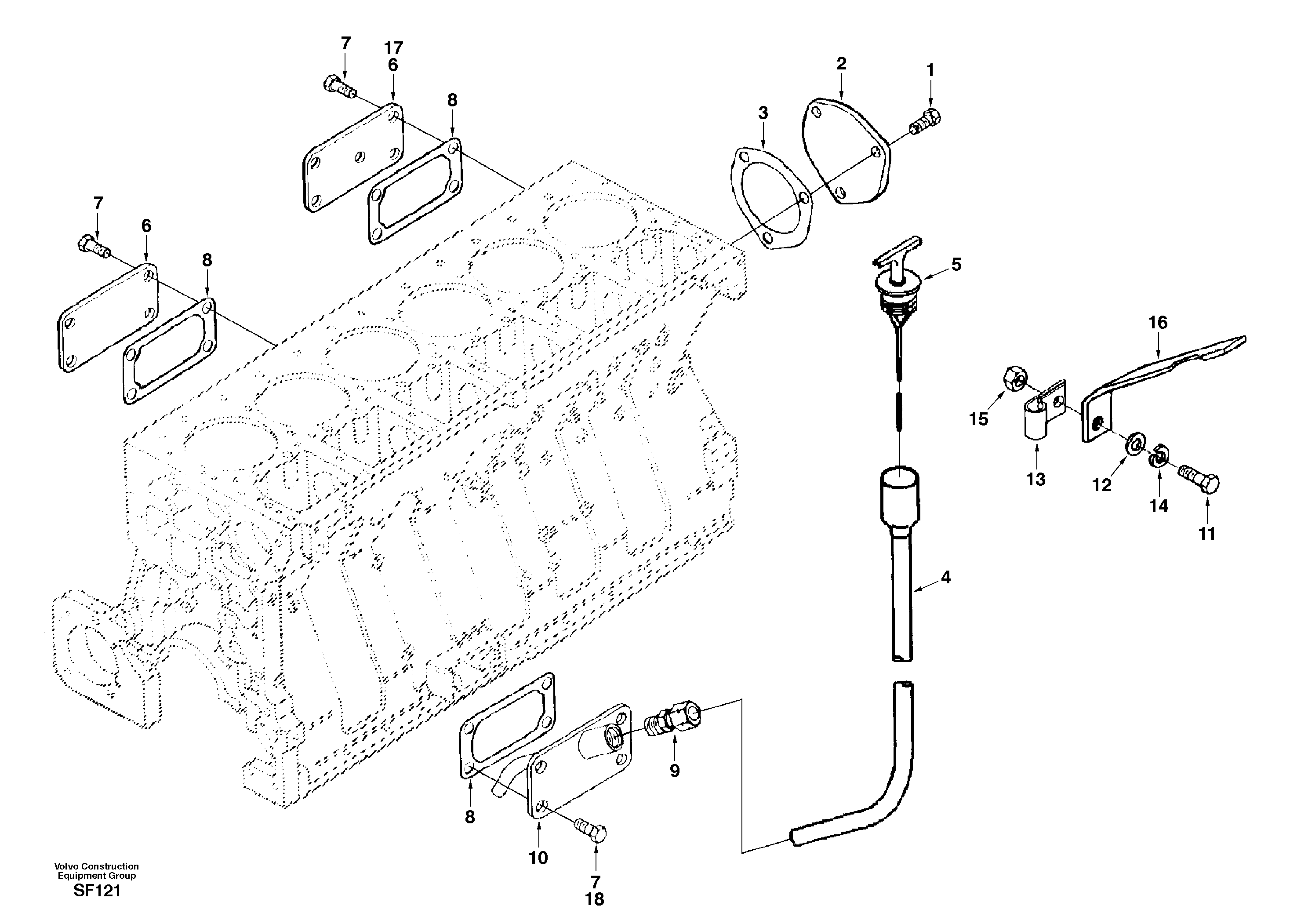 Oil dipstick — volvo parts diagram